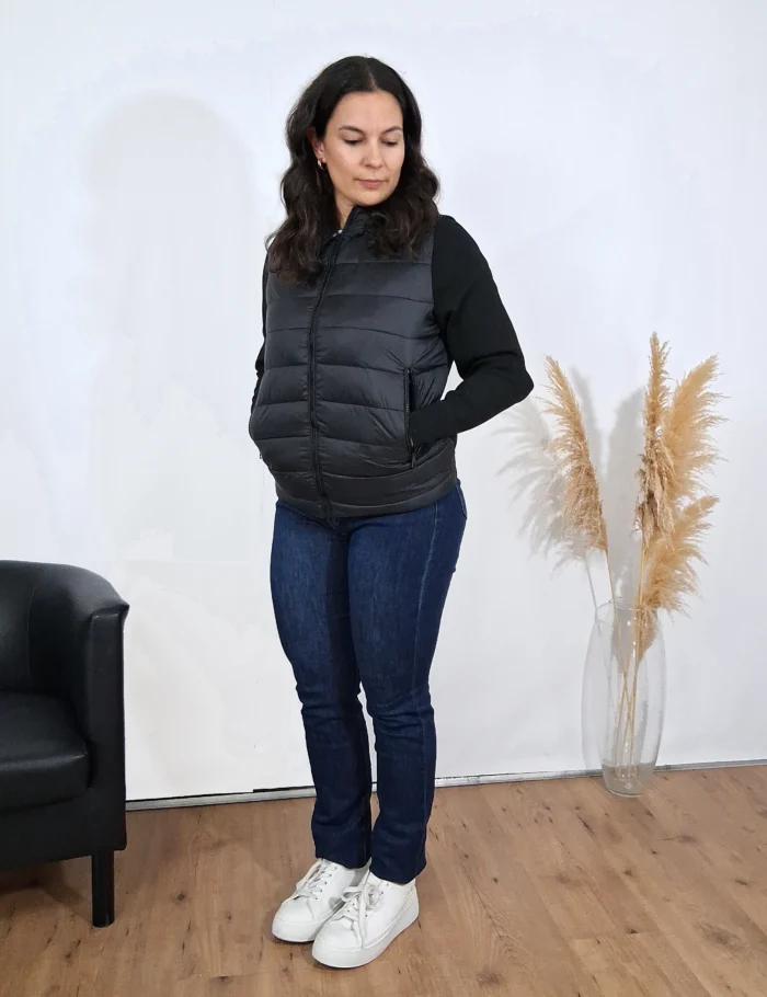 Chaqueta Acolchada Combinada Negra - Imagen 2