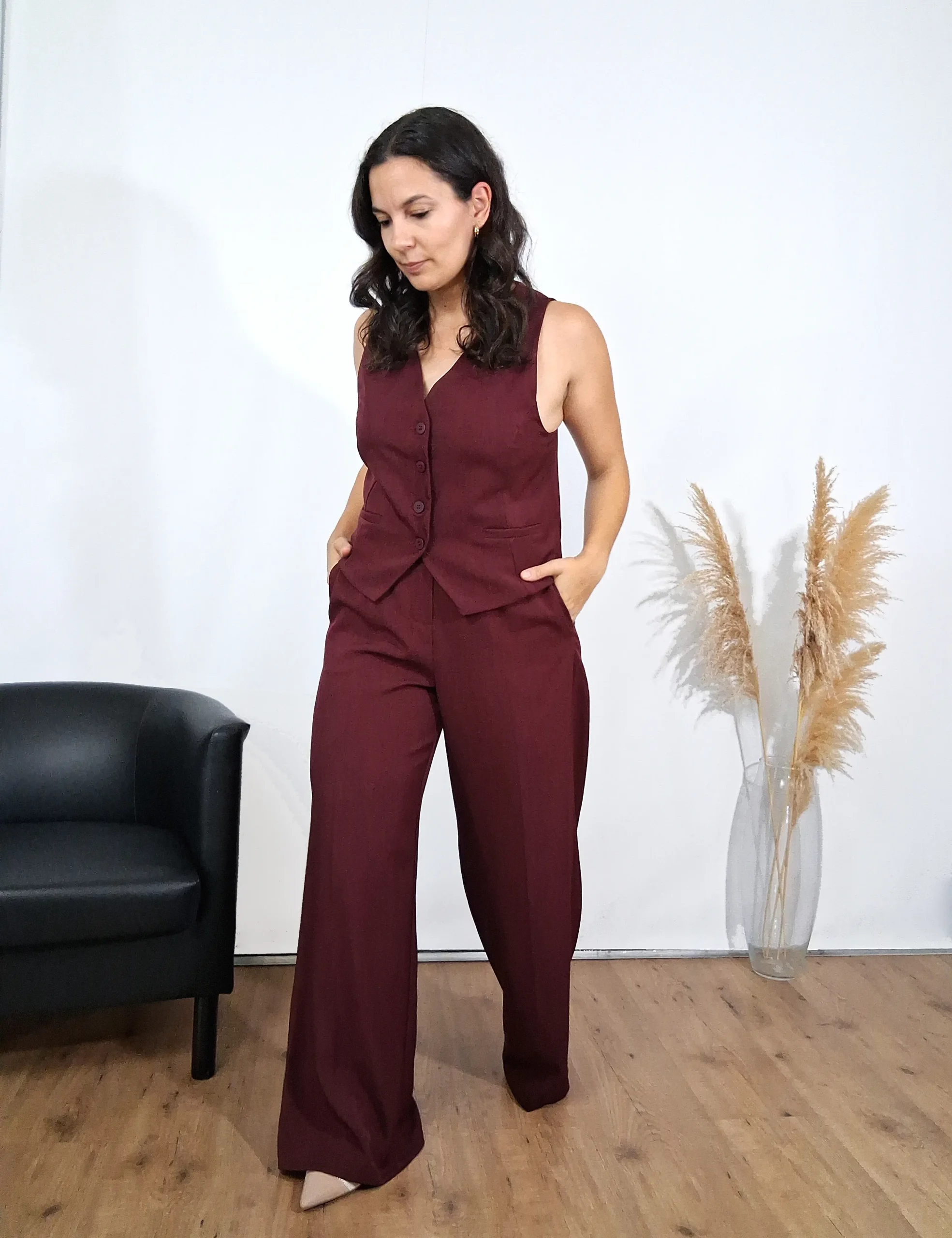 Pantalón Traje Burdeos