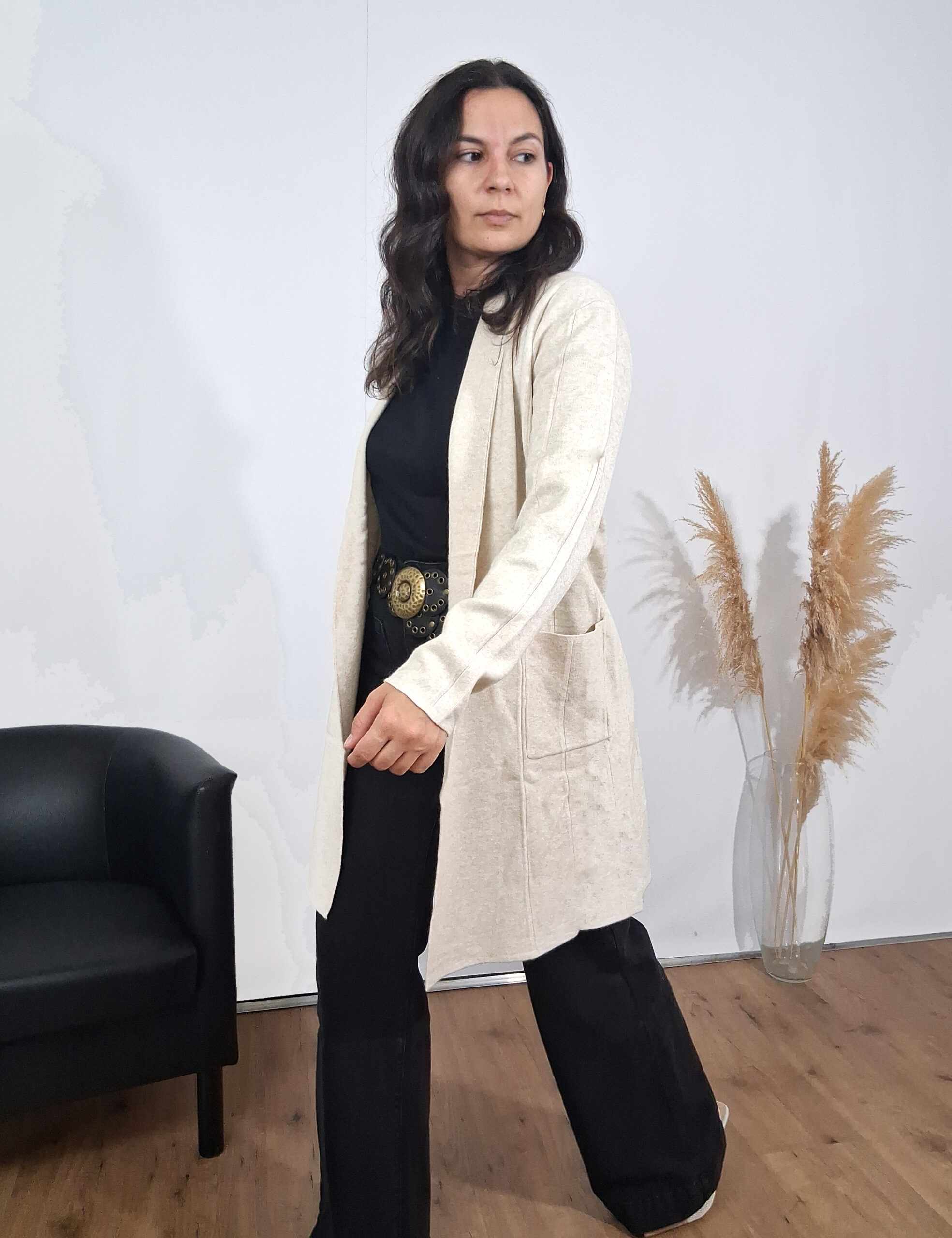 Chaqueta Punto Maxi Crema