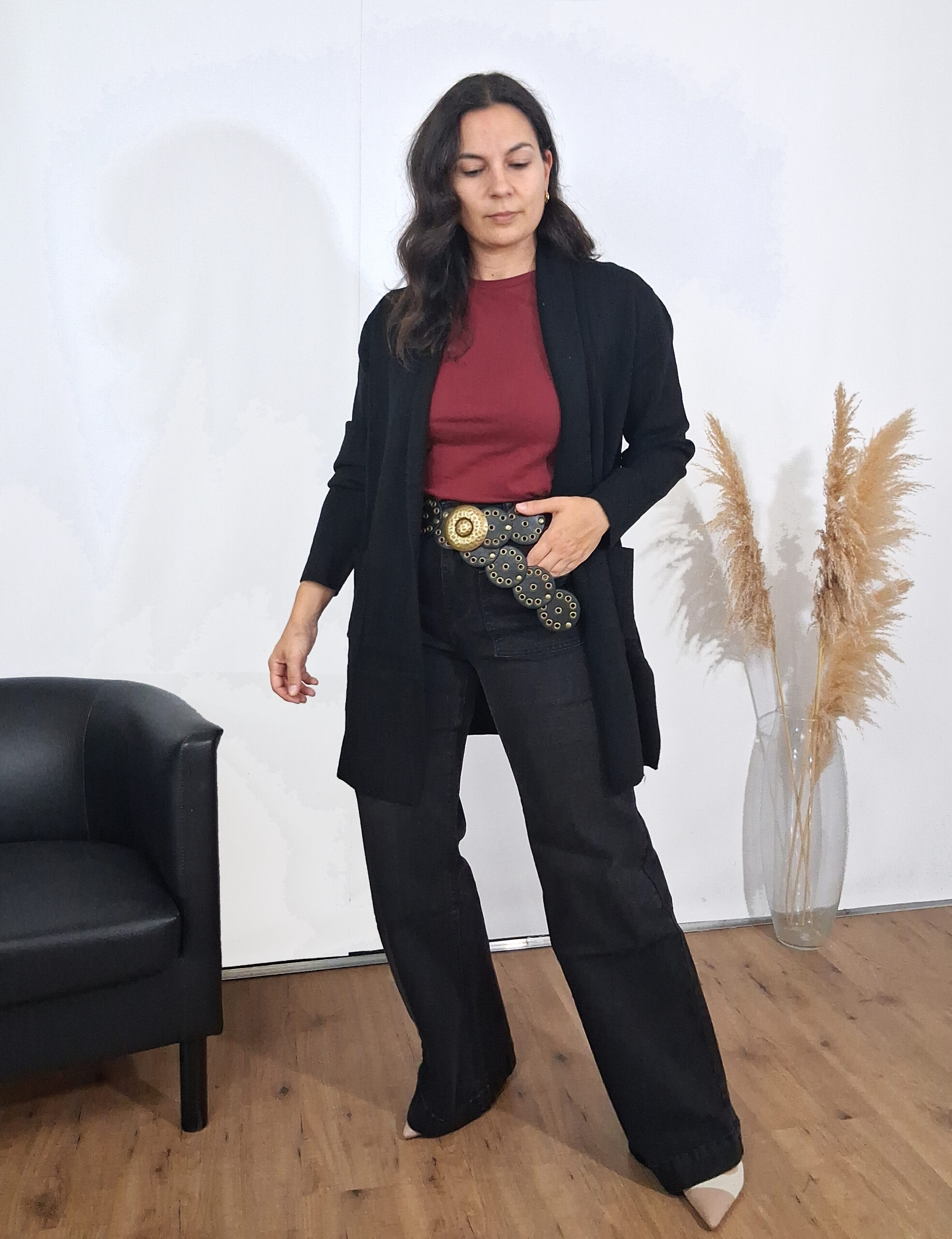 Chaqueta Punto Maxi Negra