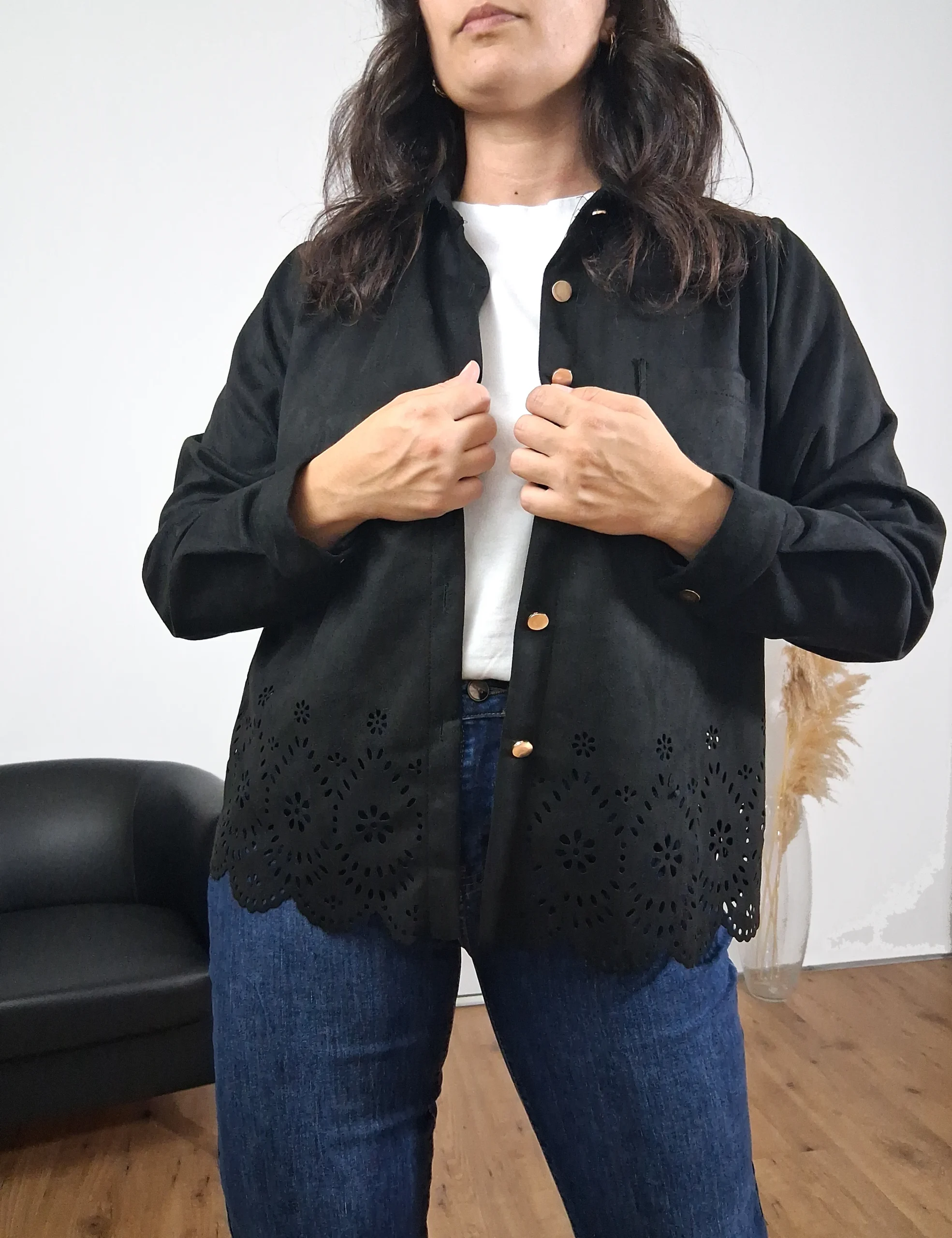 Sobrecamisa Antelina Negra