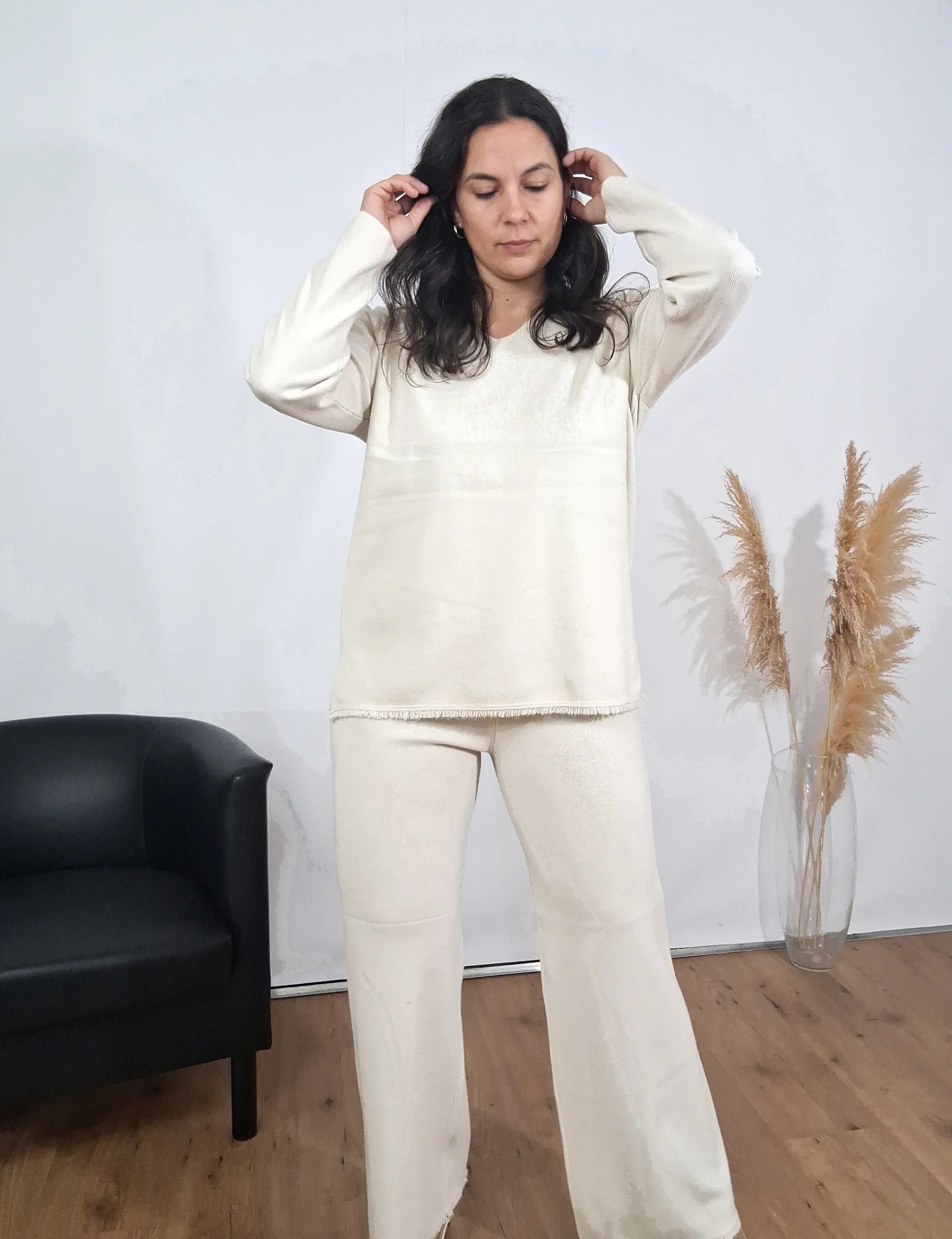 Jersey Punto Flecos Crudo