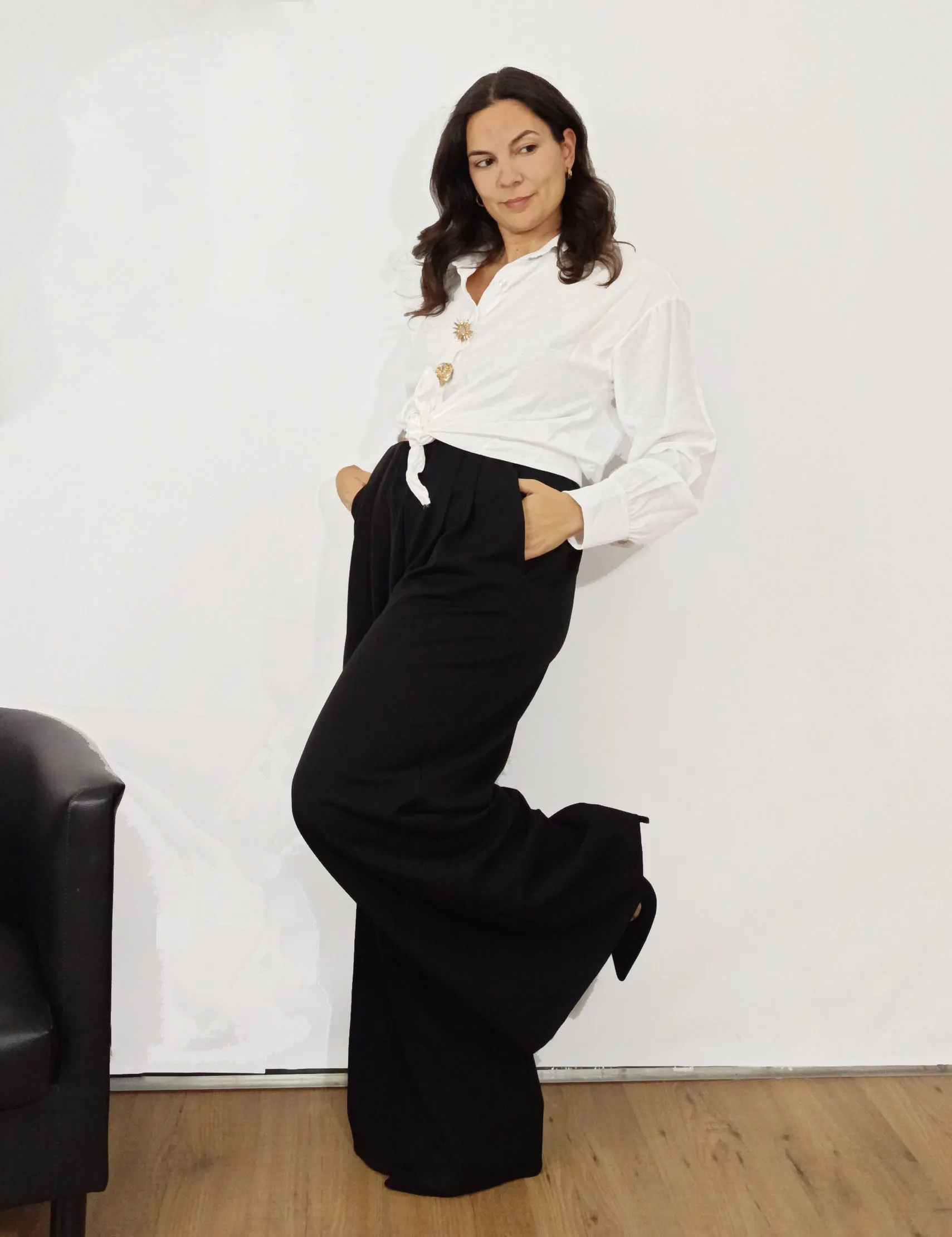 Camisa Nudo con Broches