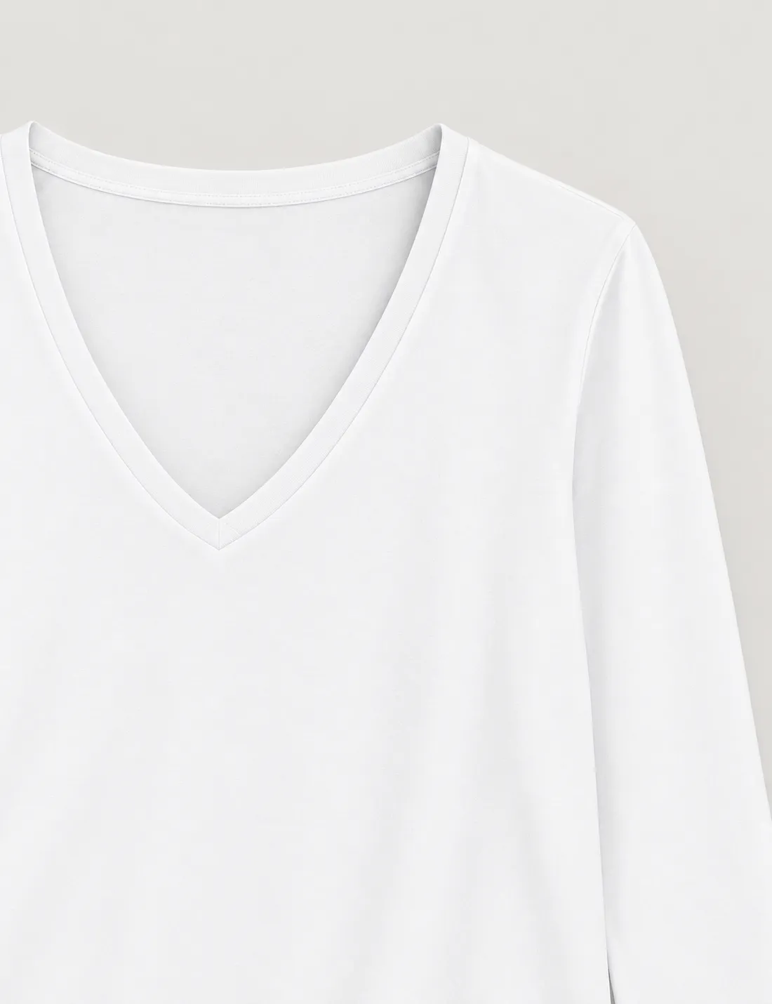 Alternative view of Camiseta Manga Larga Cuello Pico Blanco