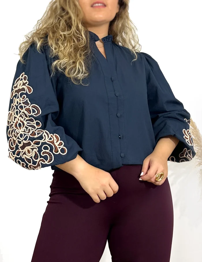 Blusa Bordado Marino - Imagen 2