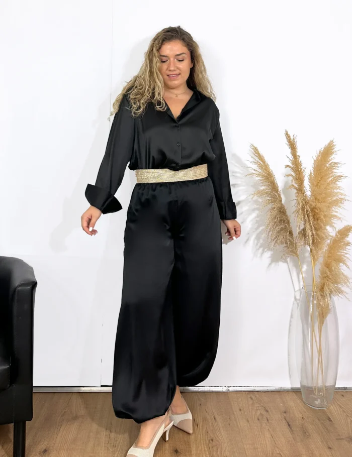 Camisa Satinada Negra - Imagen 4