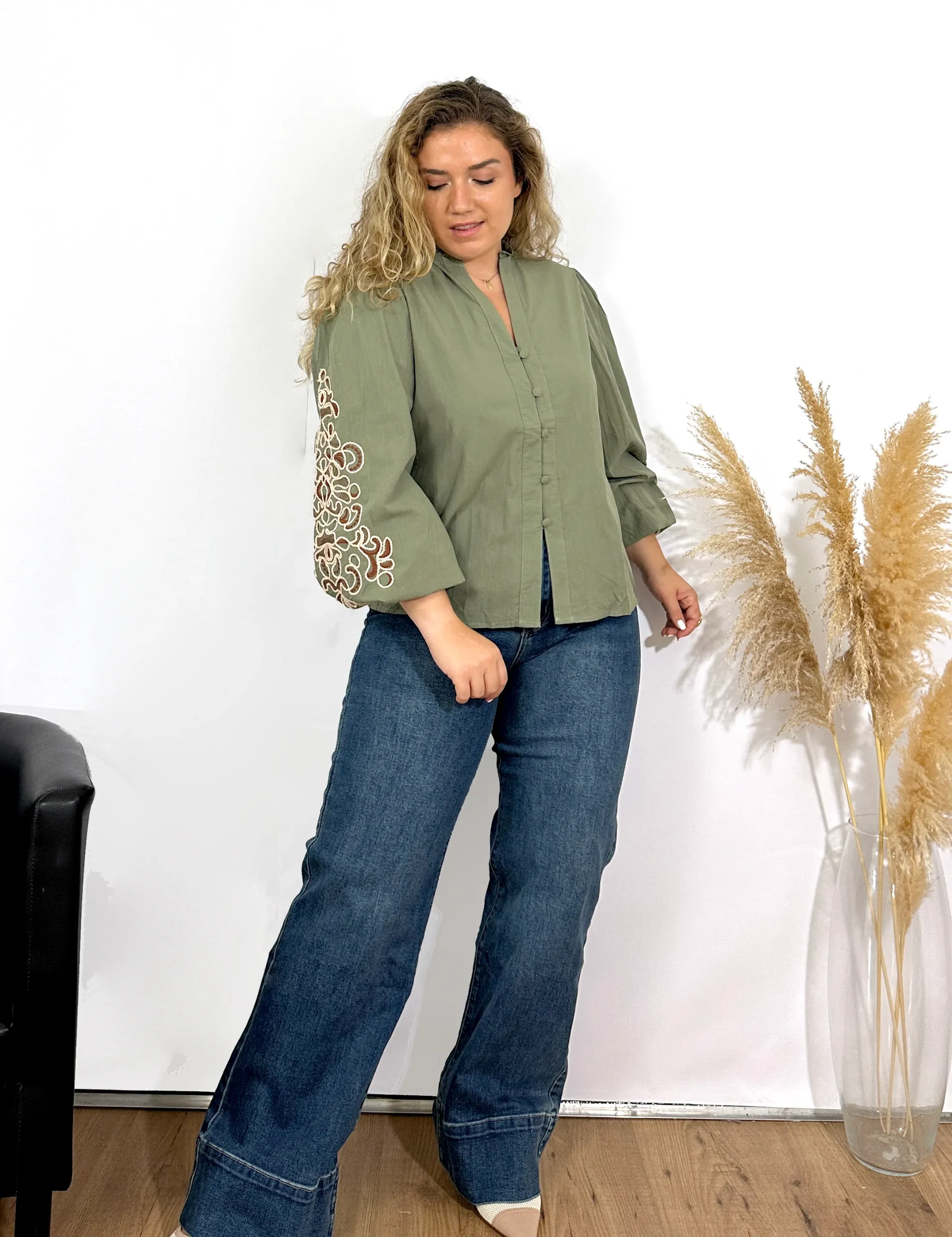 Blusa Bordado Verde