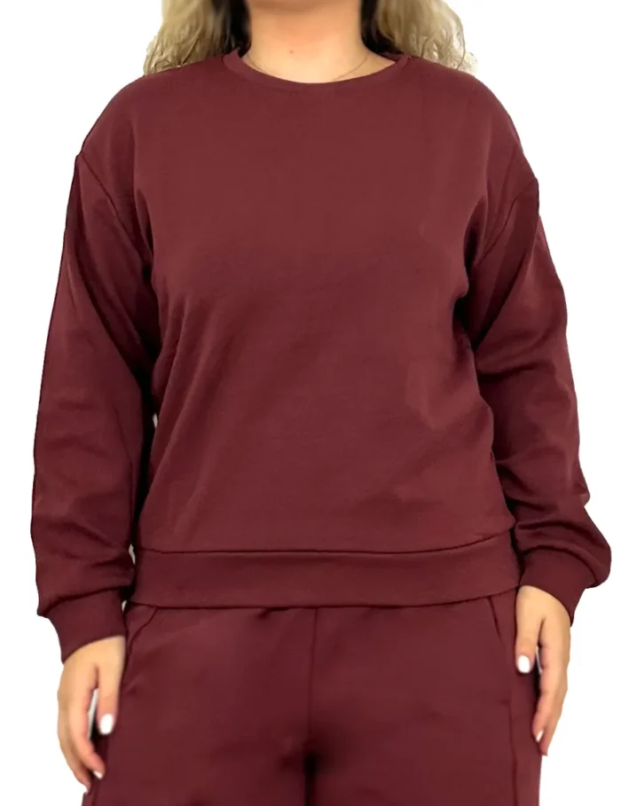 Sudadera Tacto Suave Burdeos - Imagen 2