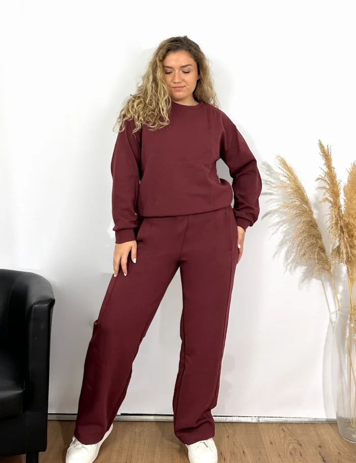 Sudadera Tacto Suave Burdeos