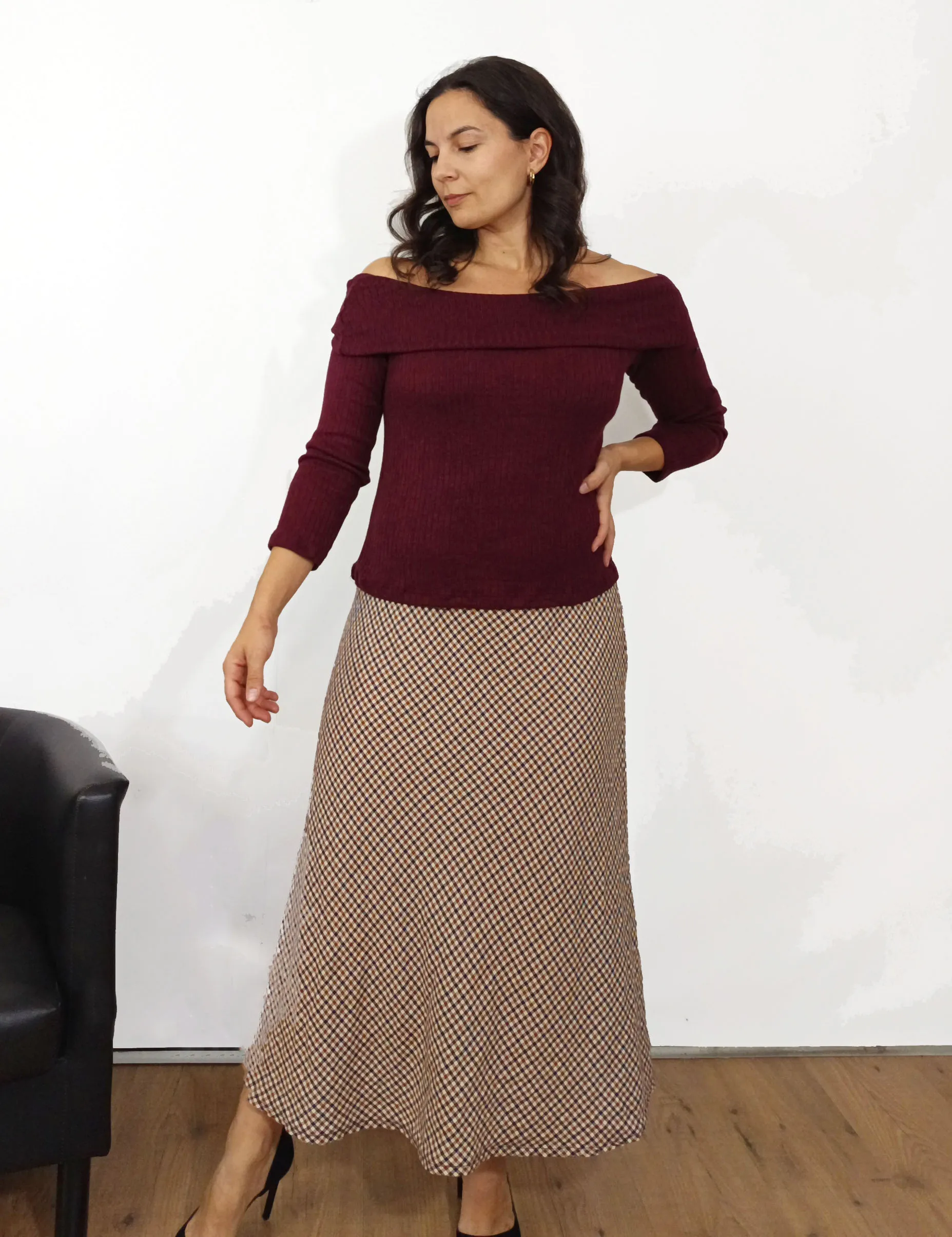 Jersey Cuello Barca Berenjena