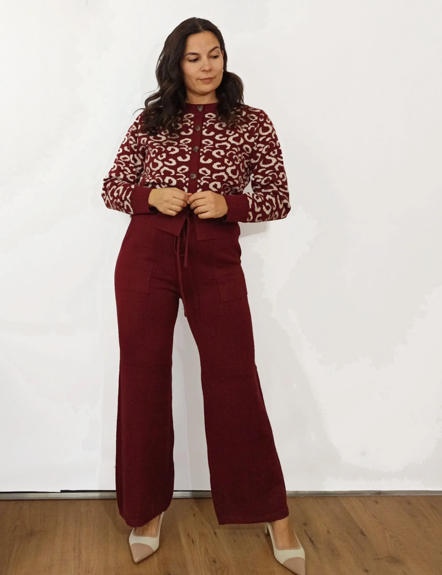 Conjunto Animal Print Burdeos