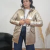 Chaqueta Acolchada Brillo Oro