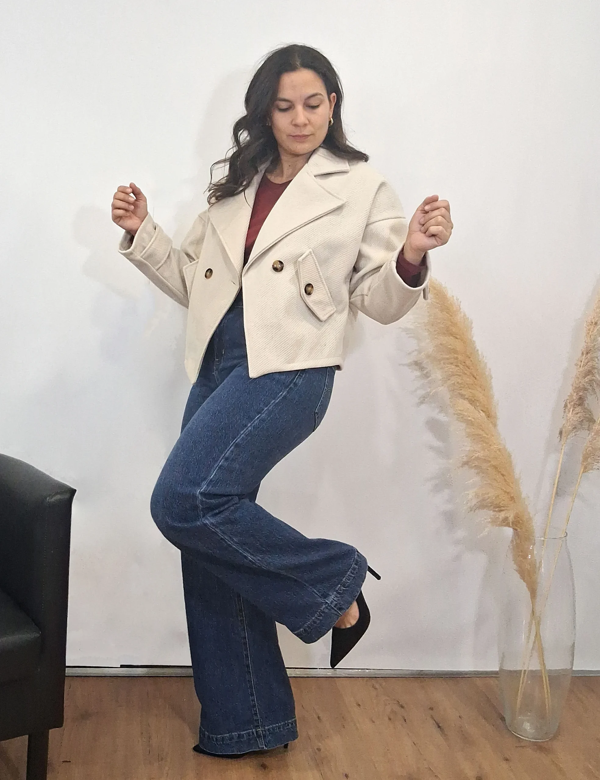 Chaqueta Paño Crema