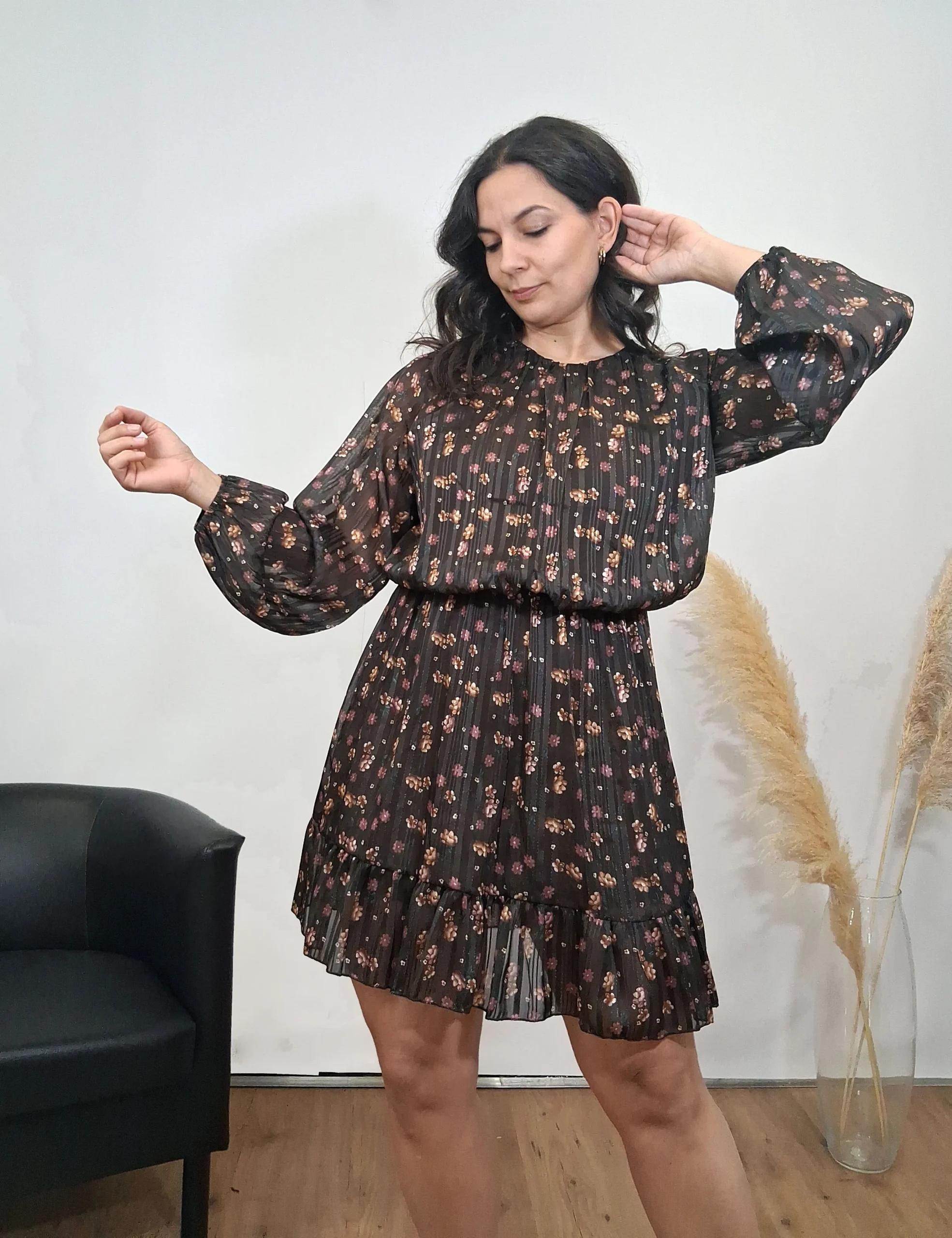 Vestido Fruncido Flores