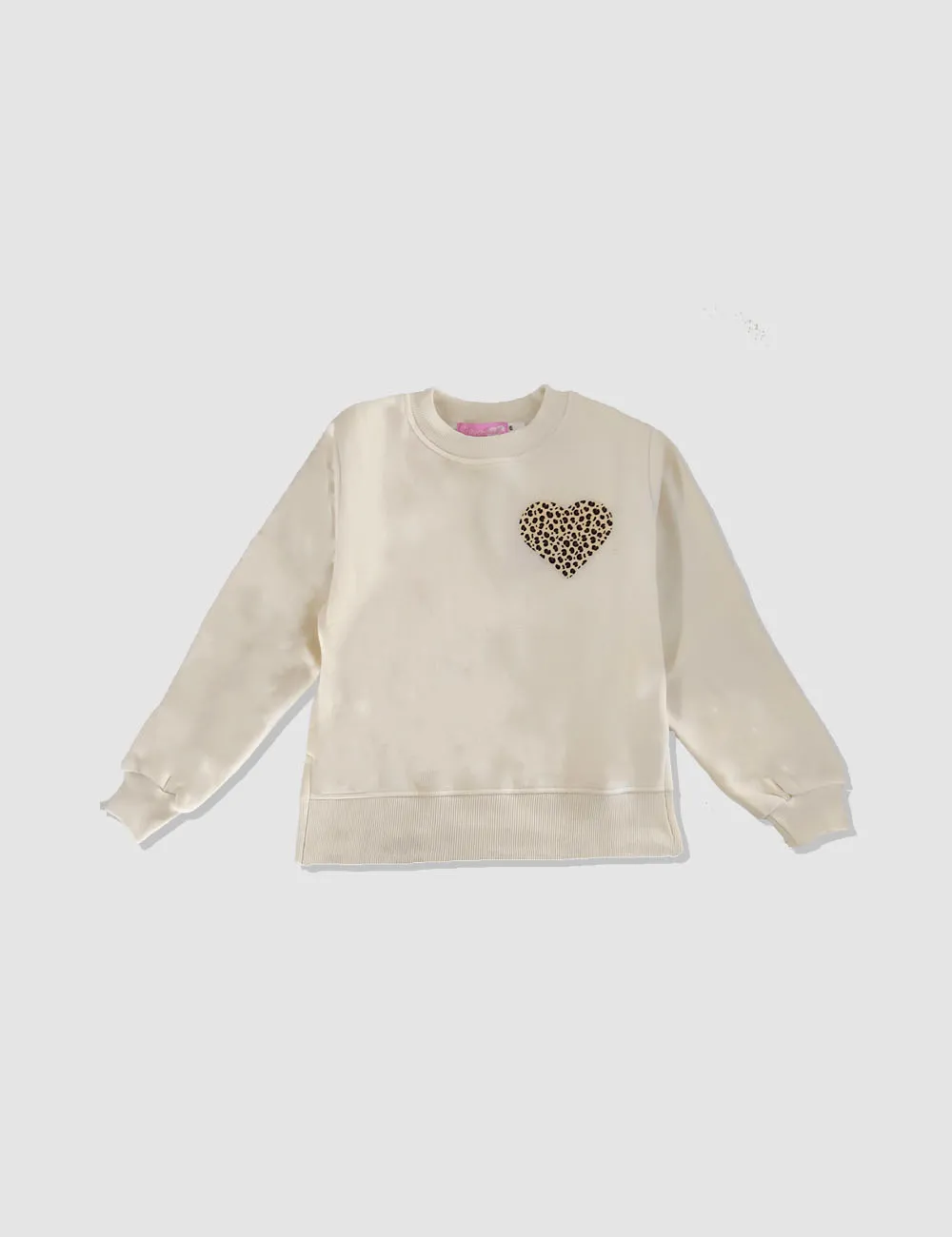 Sudadera Crema Corazón Print