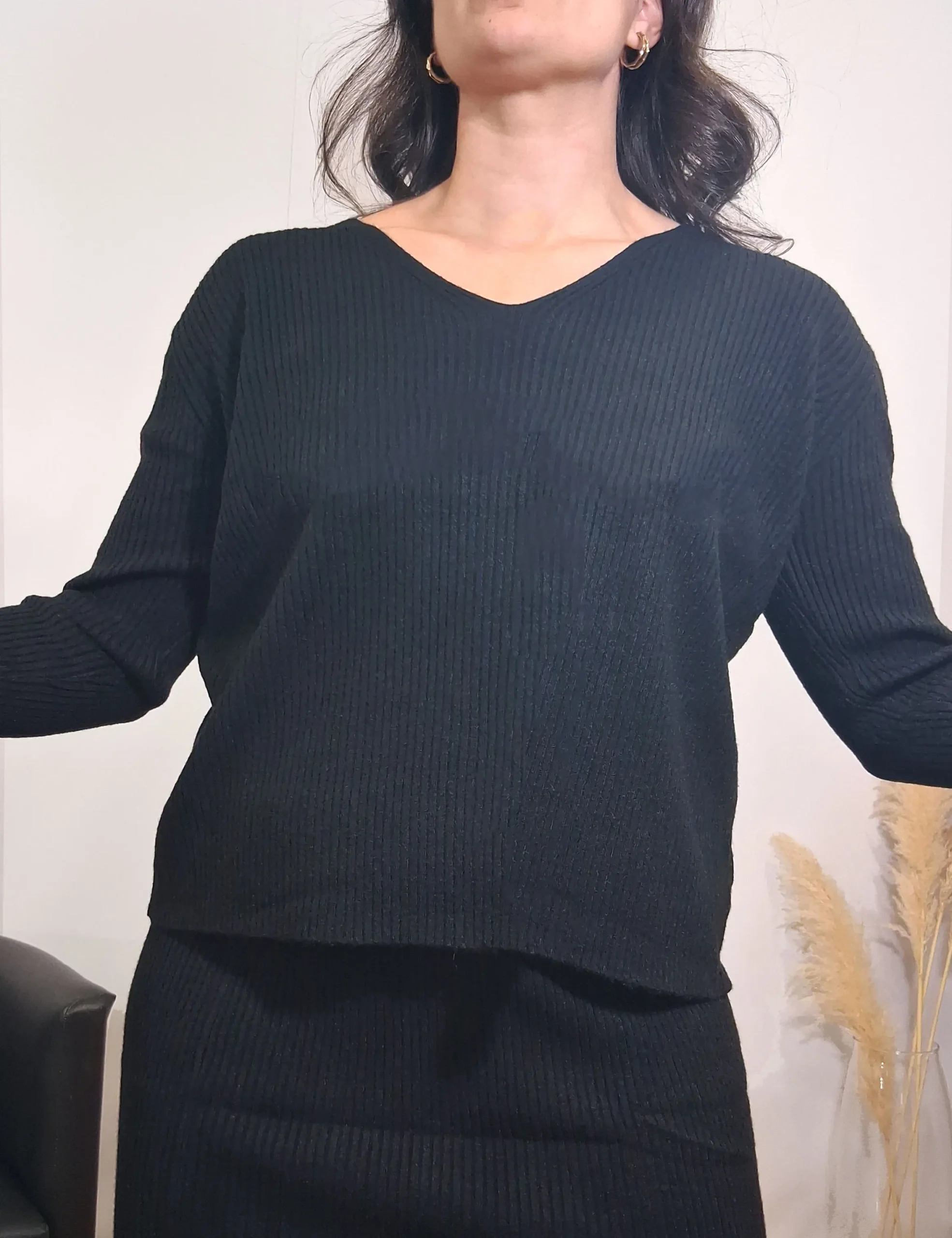 Jersey Rib Punto Negro