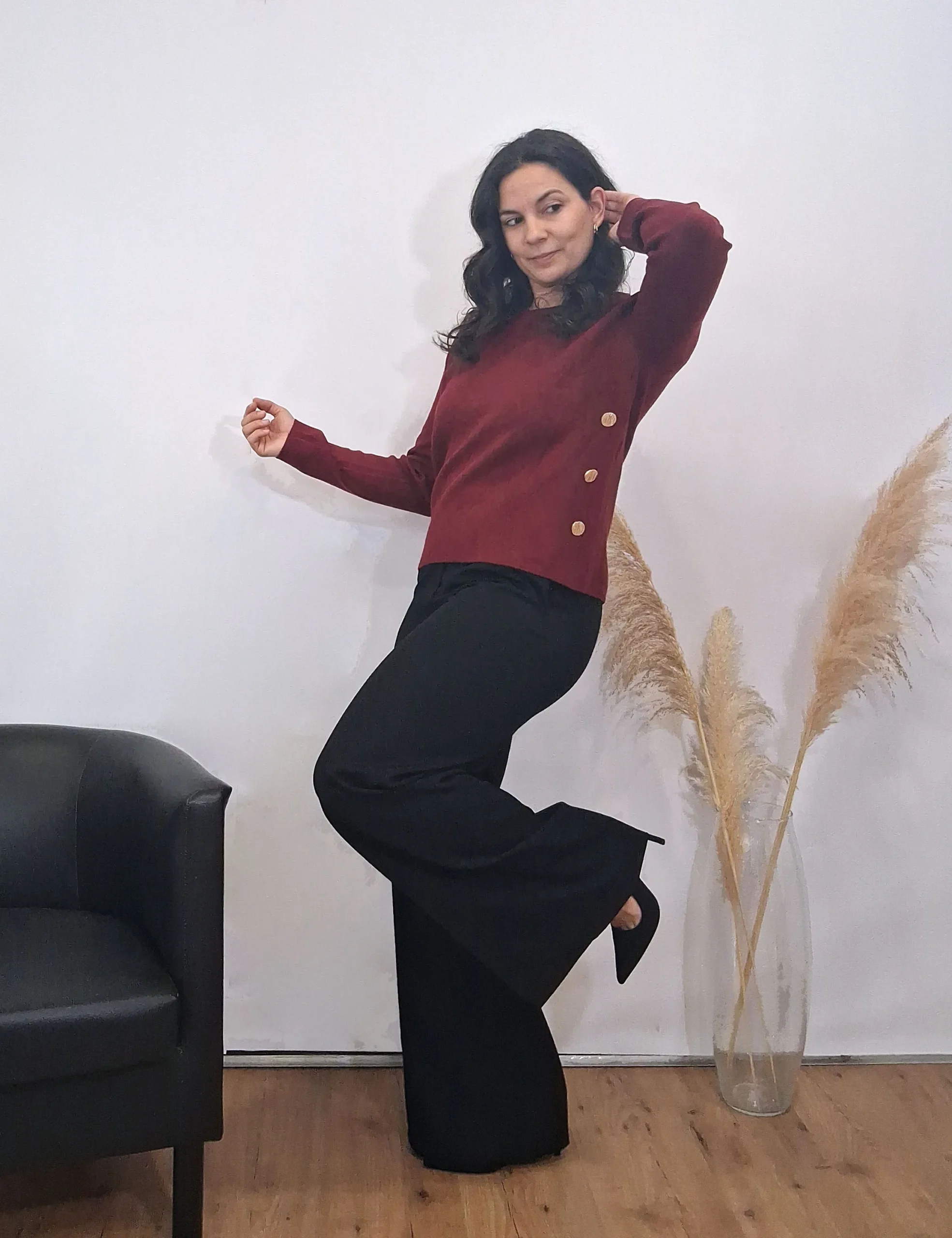 Jersey Botones Burdeos