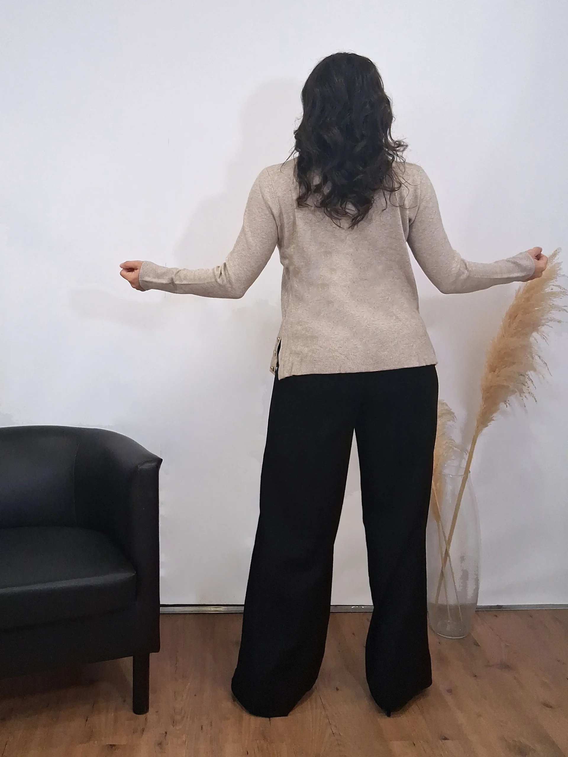 Jersey Botones Cuello Perkins Tostado - Imagen 3