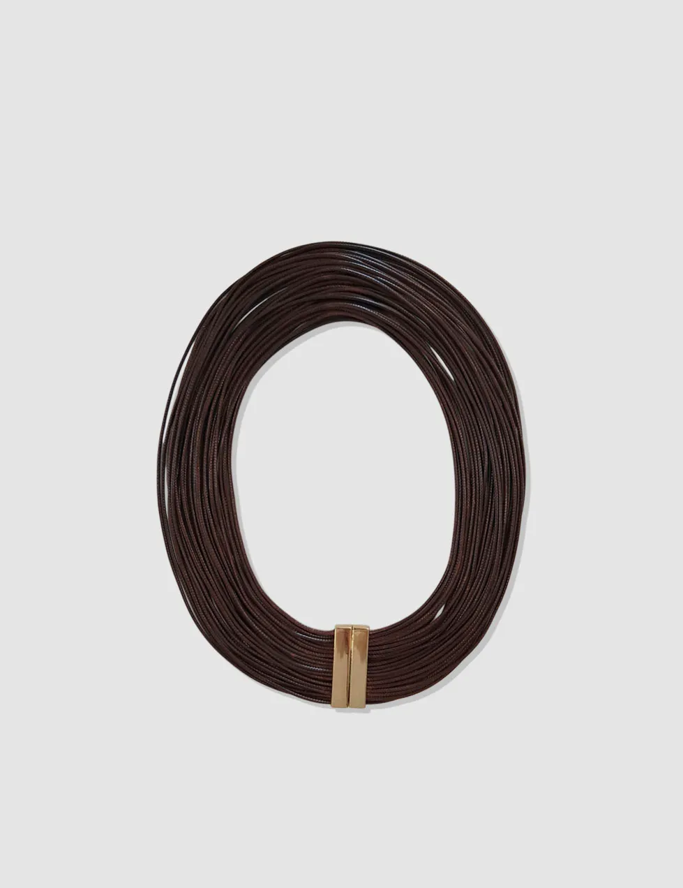 Collar Tiras Polipiel Marrón