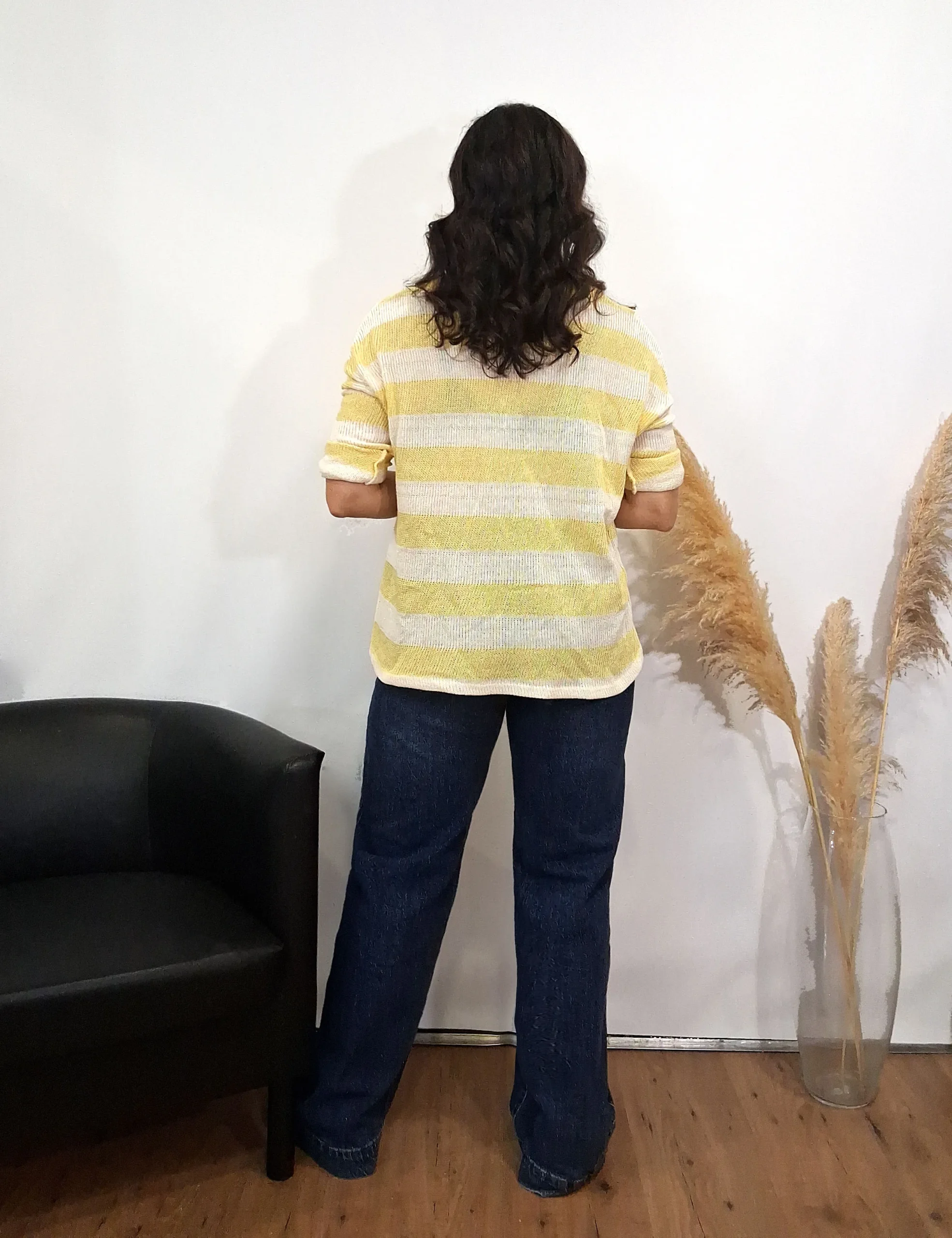 Alternative view of Jersey Rayas Amarillo y Crudo