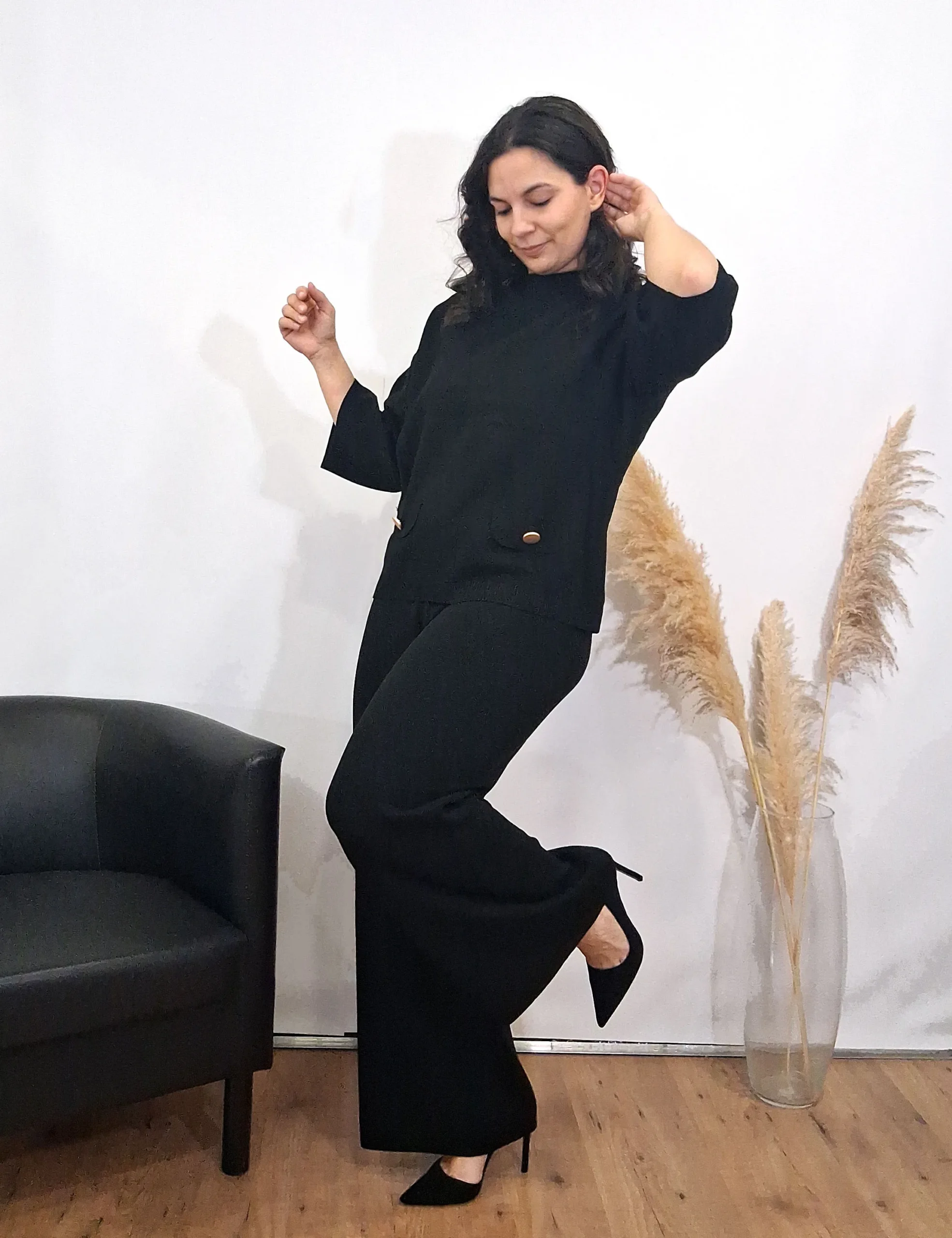 Conjunto Punto Botones Negro