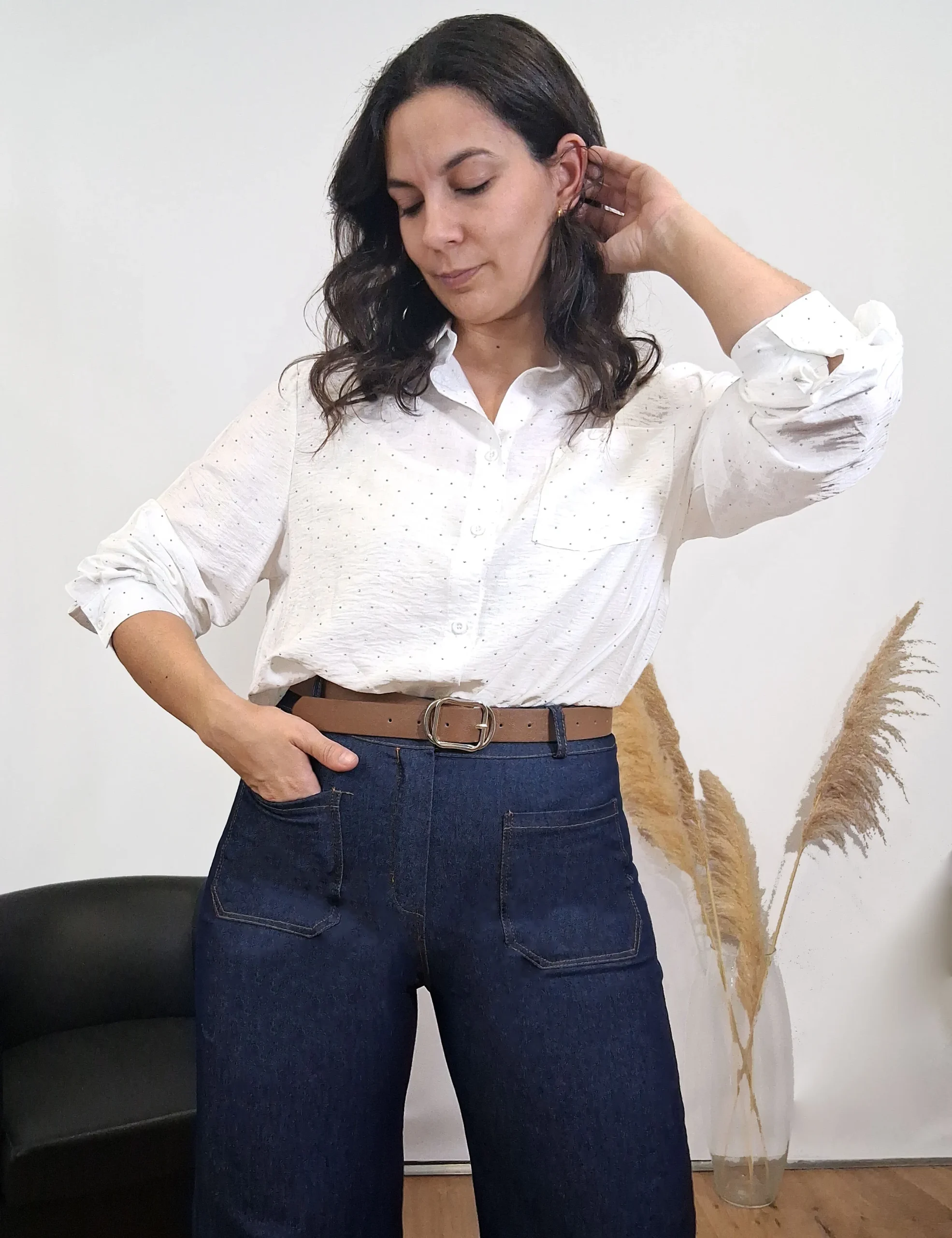 Alternative view of Camisa Brillos Blanca