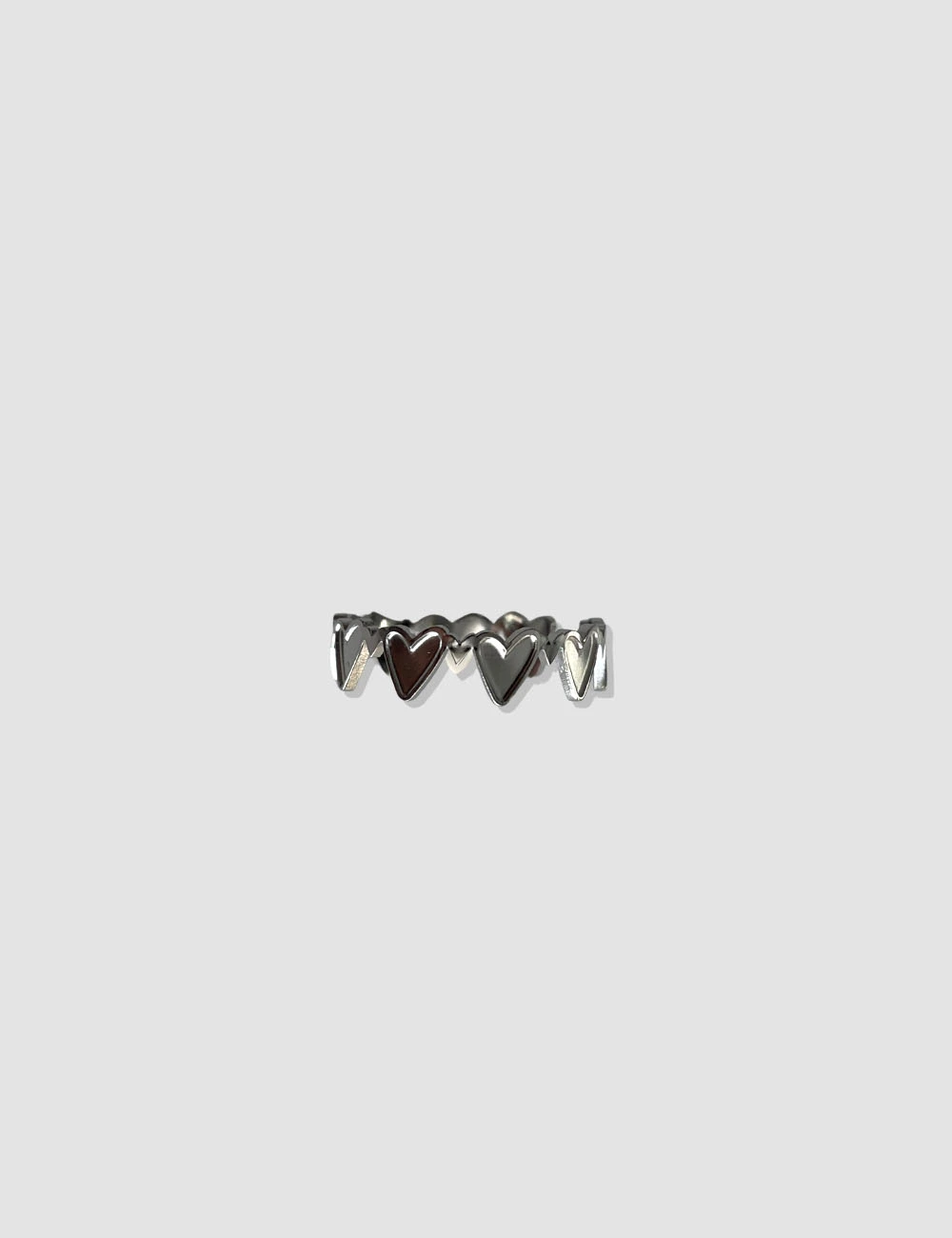Anillo Corazones Plateado