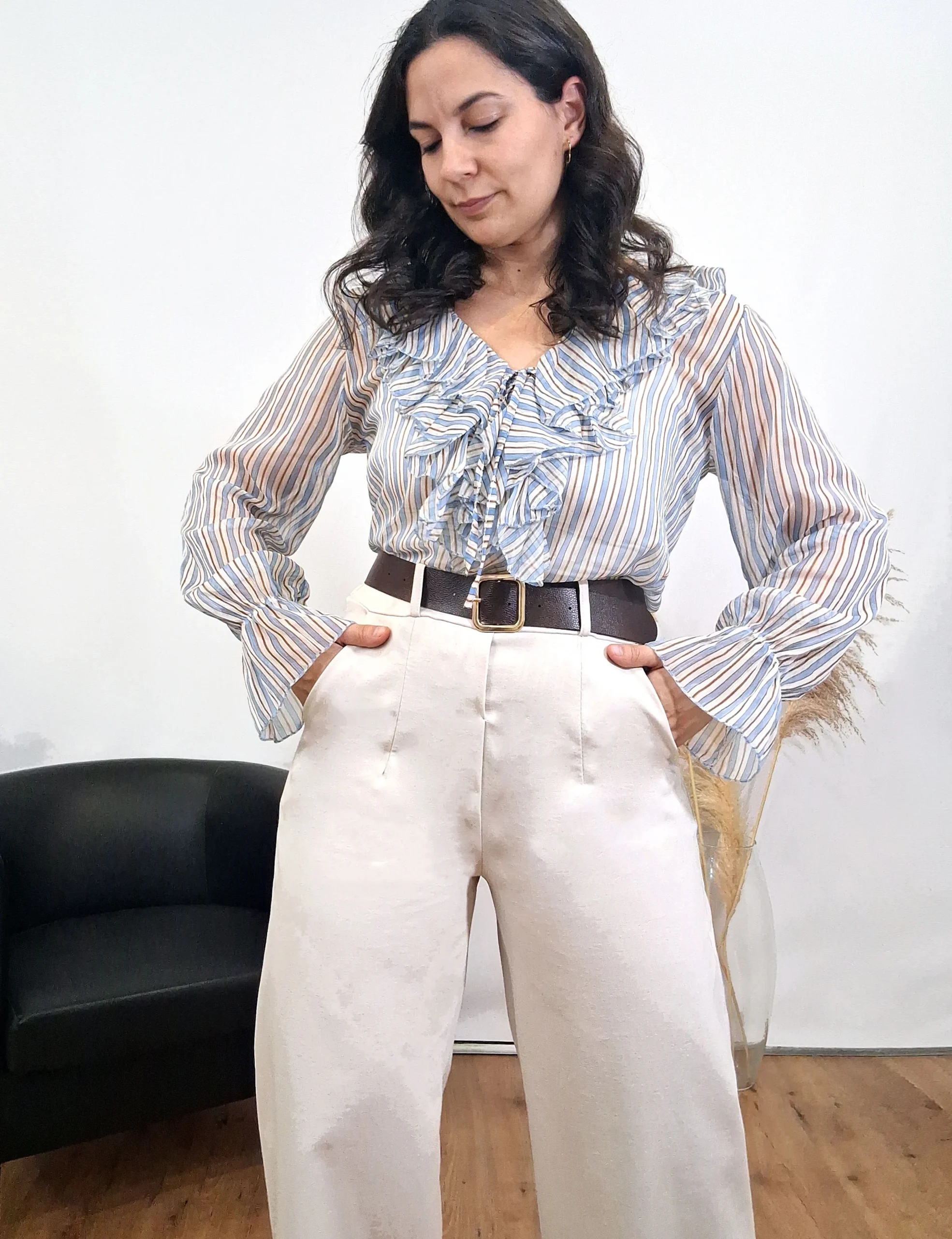 Blusa Volantes Rayas