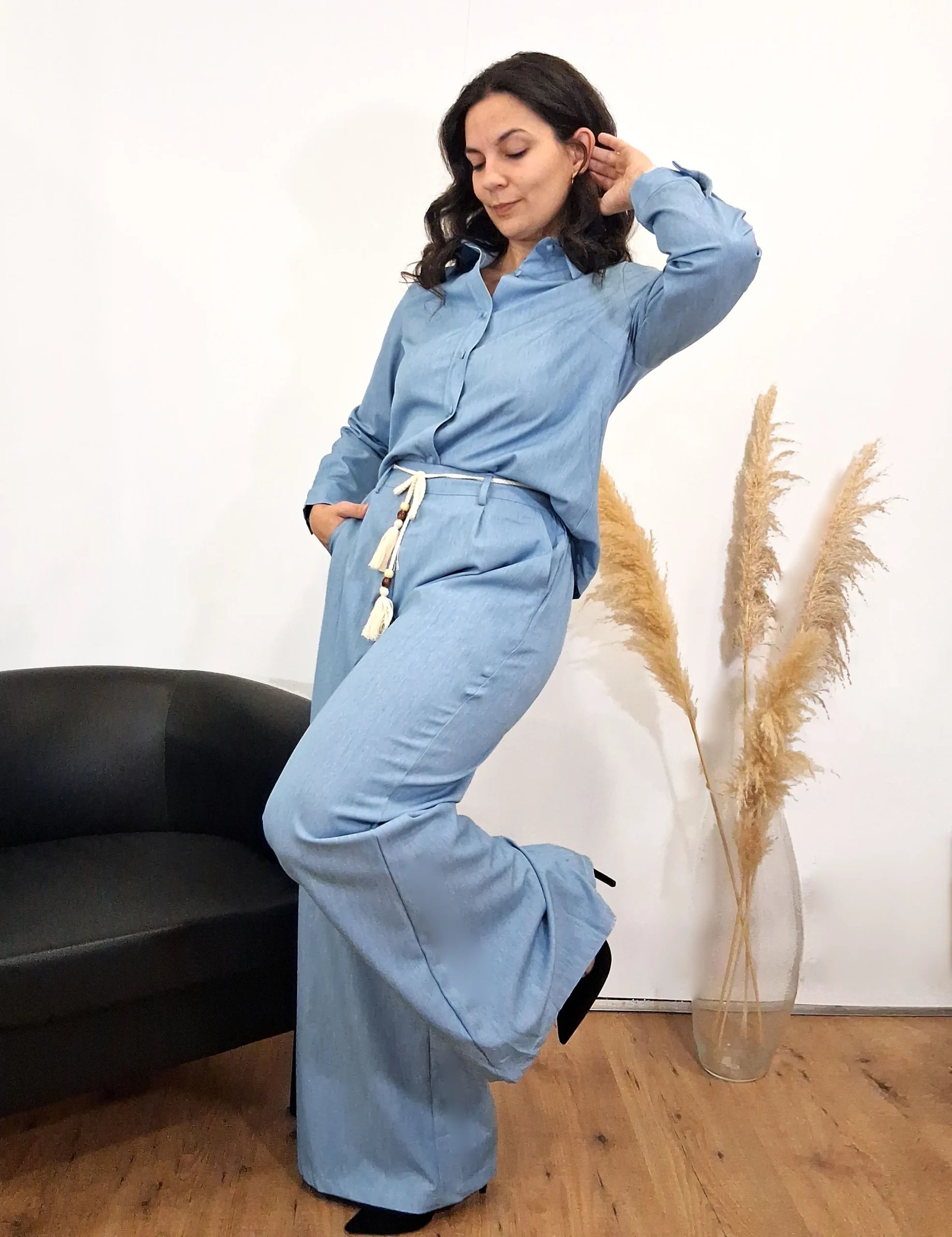 Pantalón Fluido Denim Claro