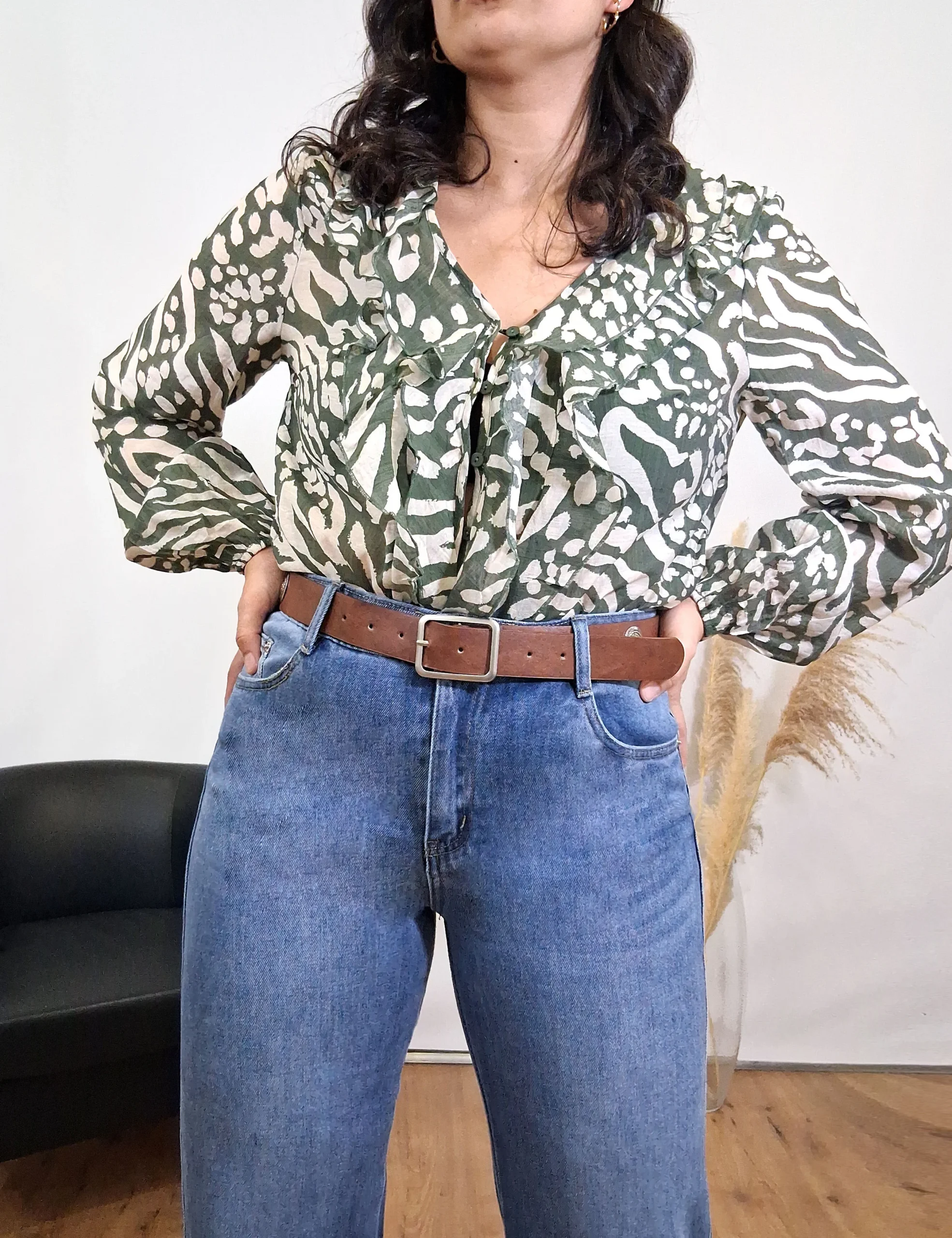 Alternative view of Jeans Wide Leg Cinturón