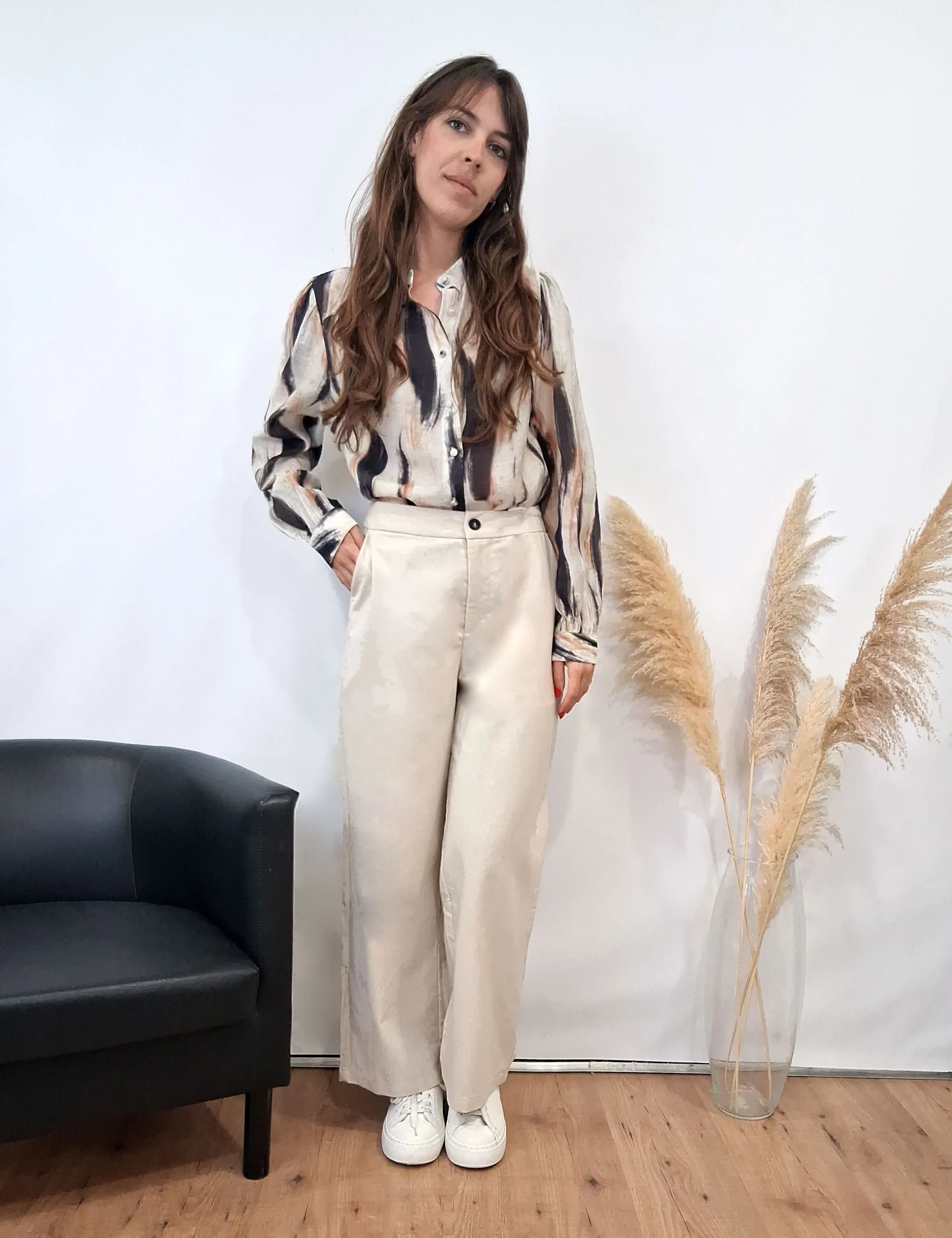 Pantalón Lino Crema