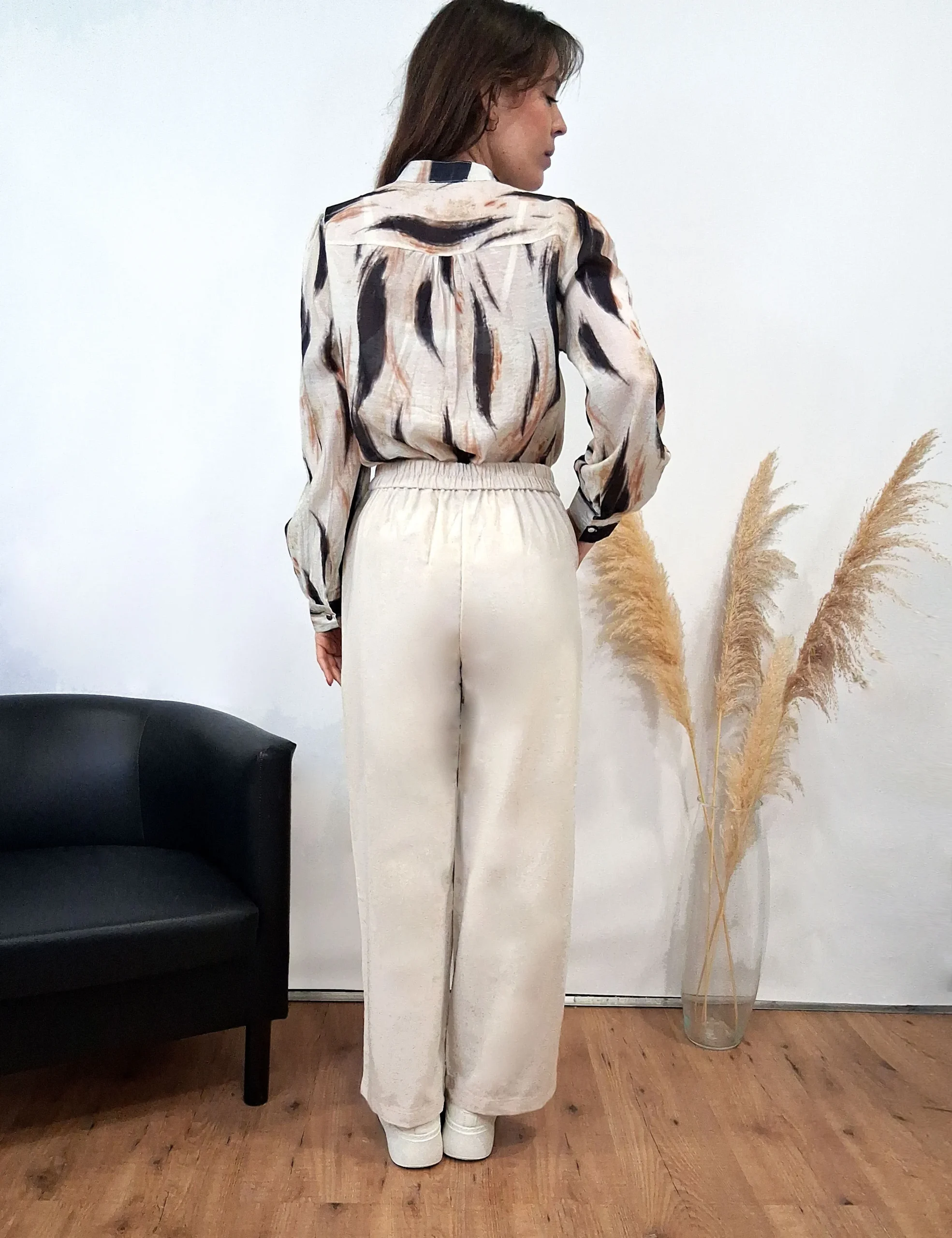 Alternative view of Pantalón Lino Crema