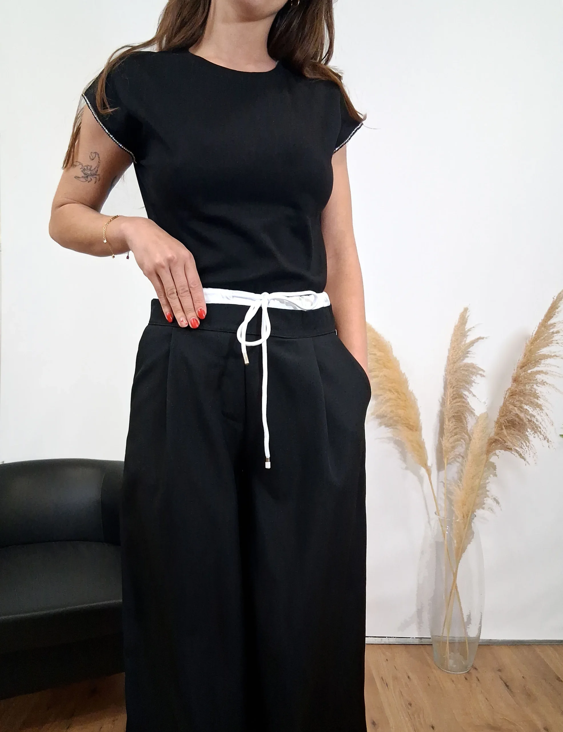 Alternative view of Pantalón Doble Cinturilla Negro