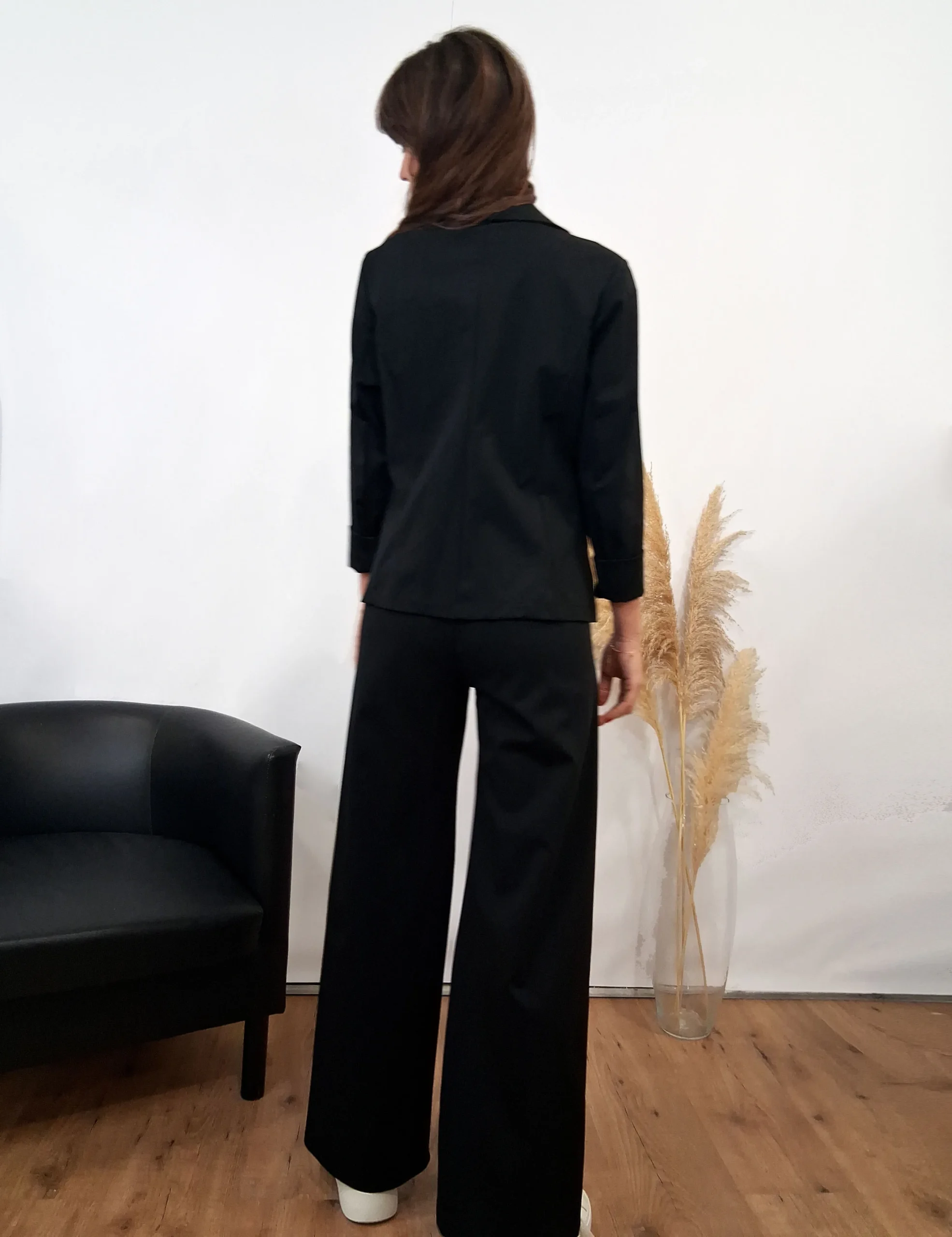 Alternative view of Pantalón Cinturón Wide Leg Negro