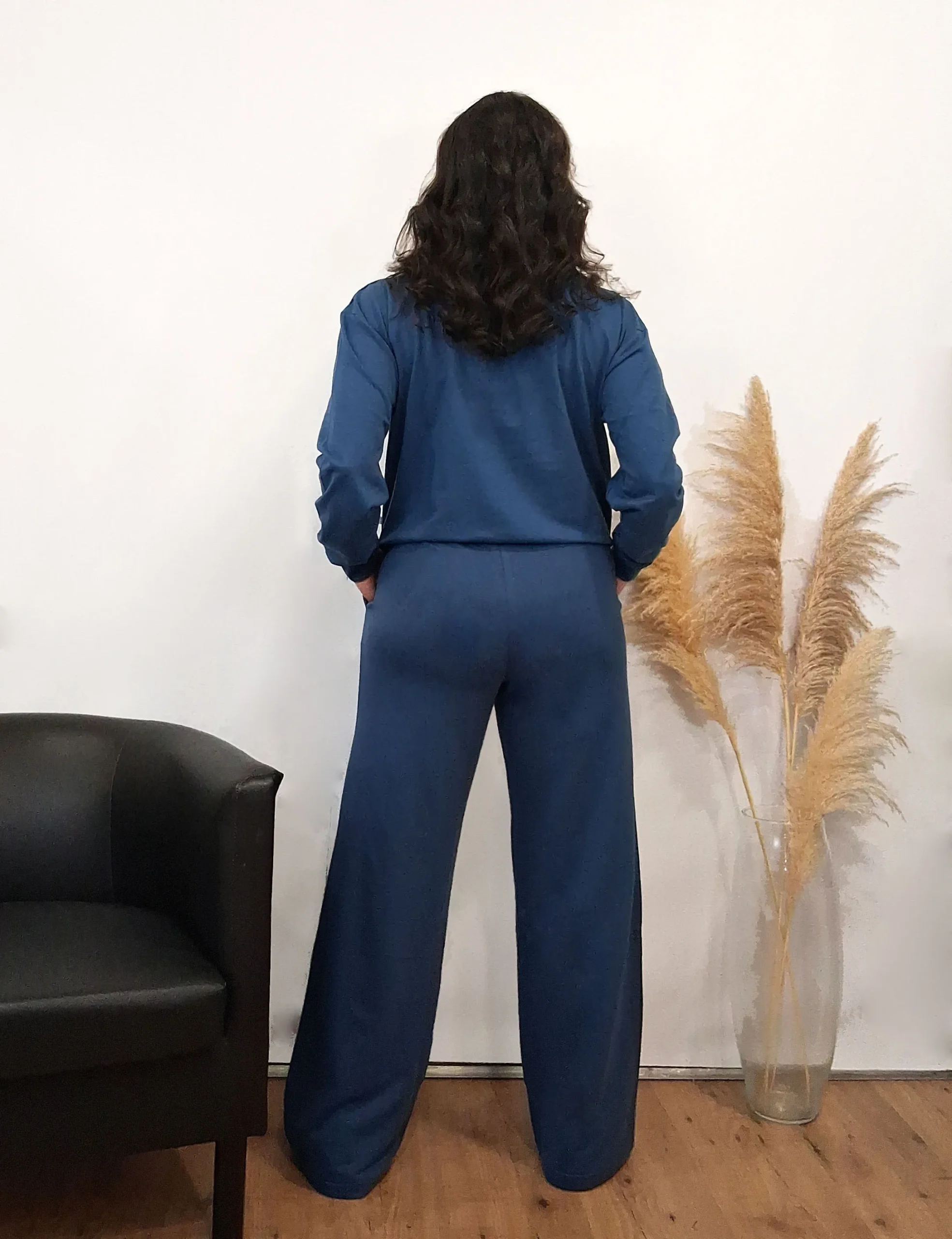 Alternative view of Pantalón Wide-Leg Azul