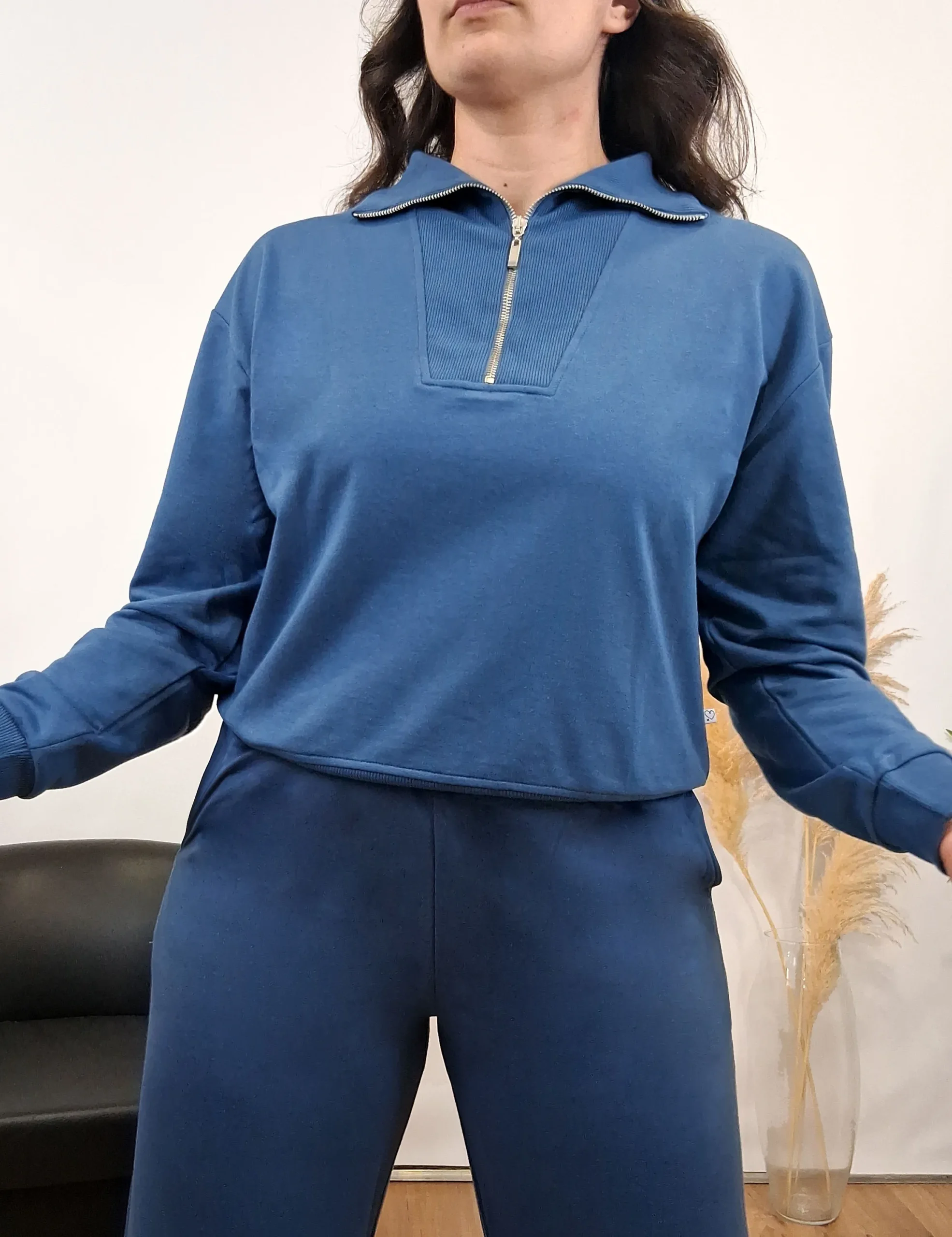 Sudadera Cremallera Azul