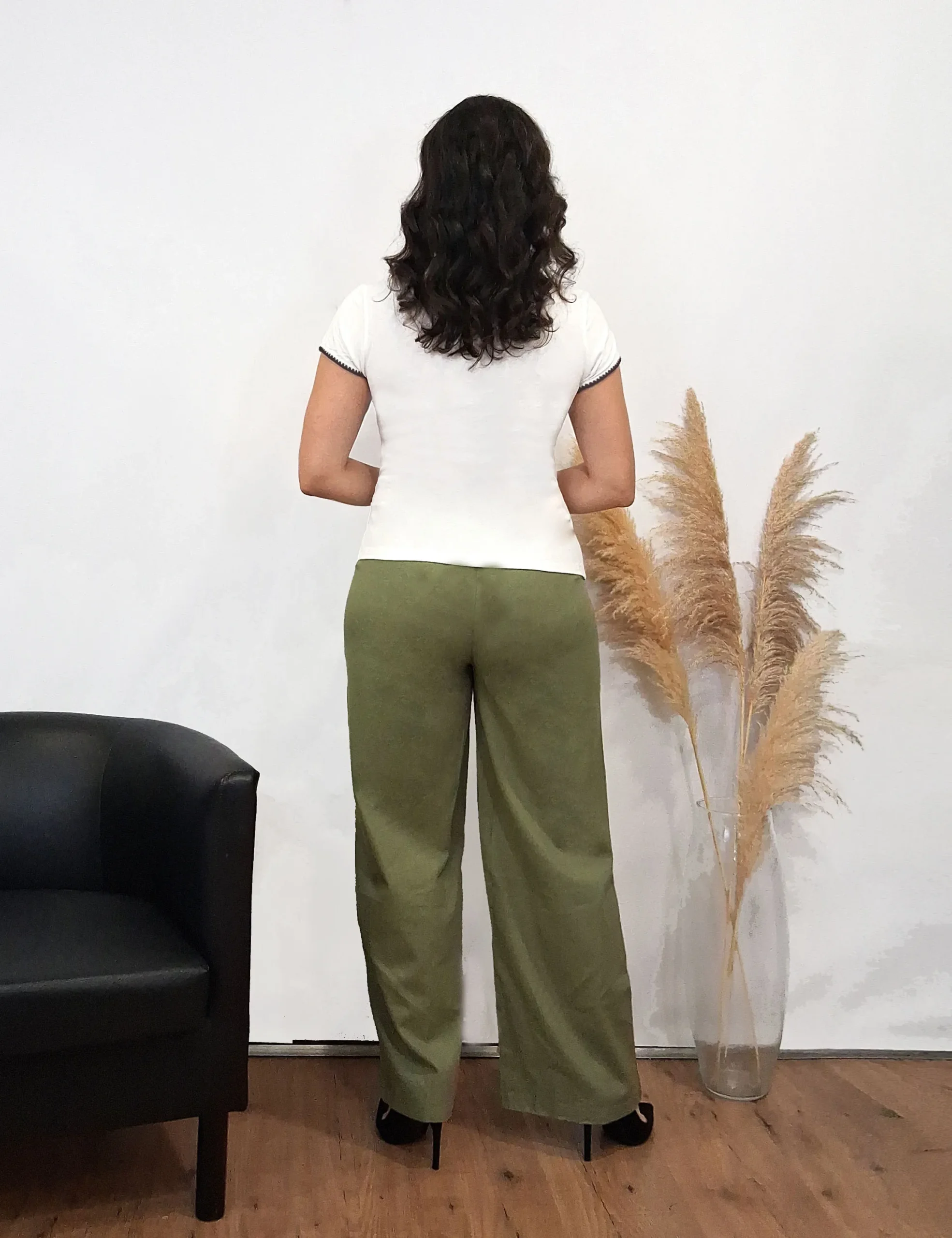 Alternative view of Camiseta Blanca Ribete Bordado Marrón