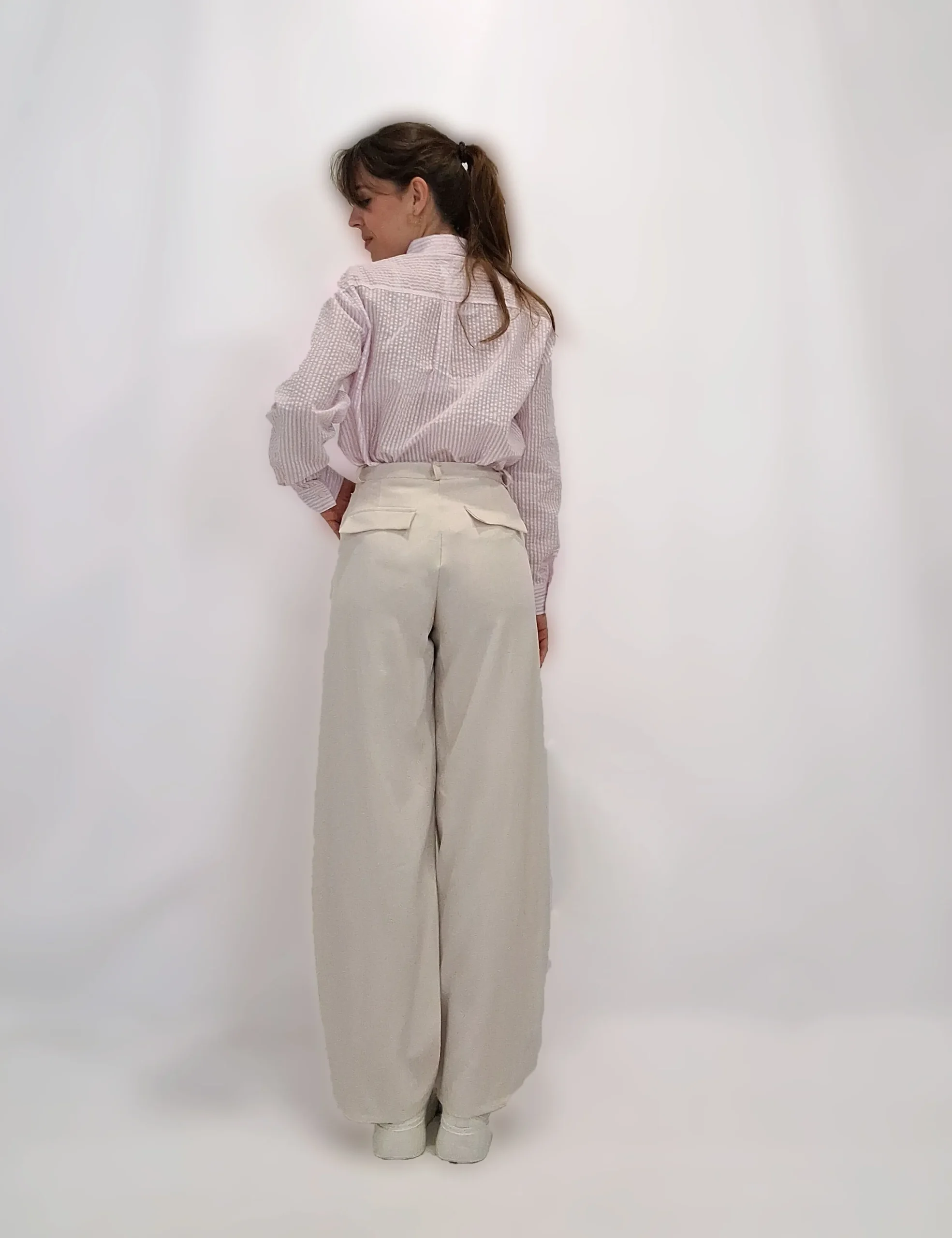 Alternative view of Pantalón Vestir Solapa Crema