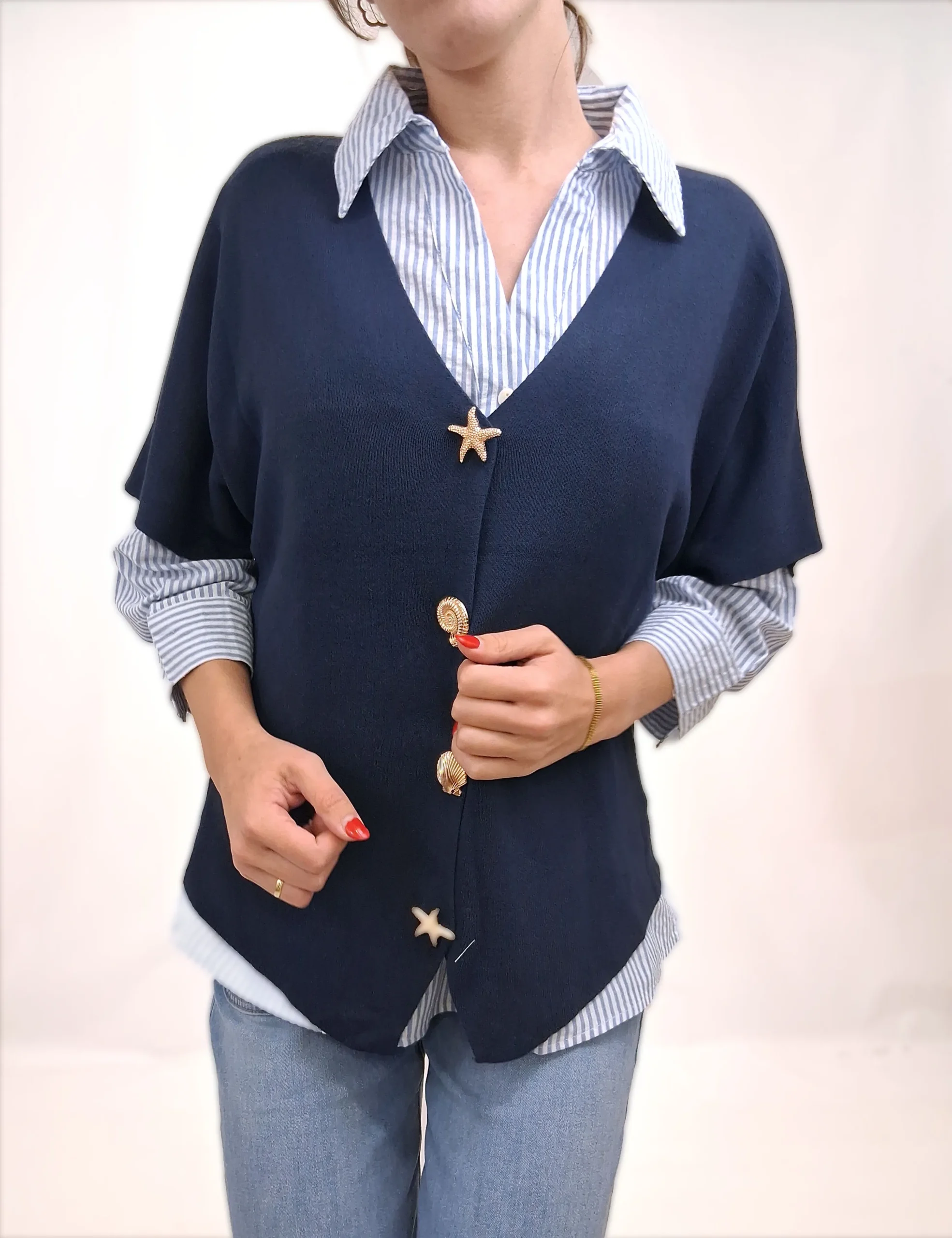 Alternative view of Chaqueta Punto Broches Marino