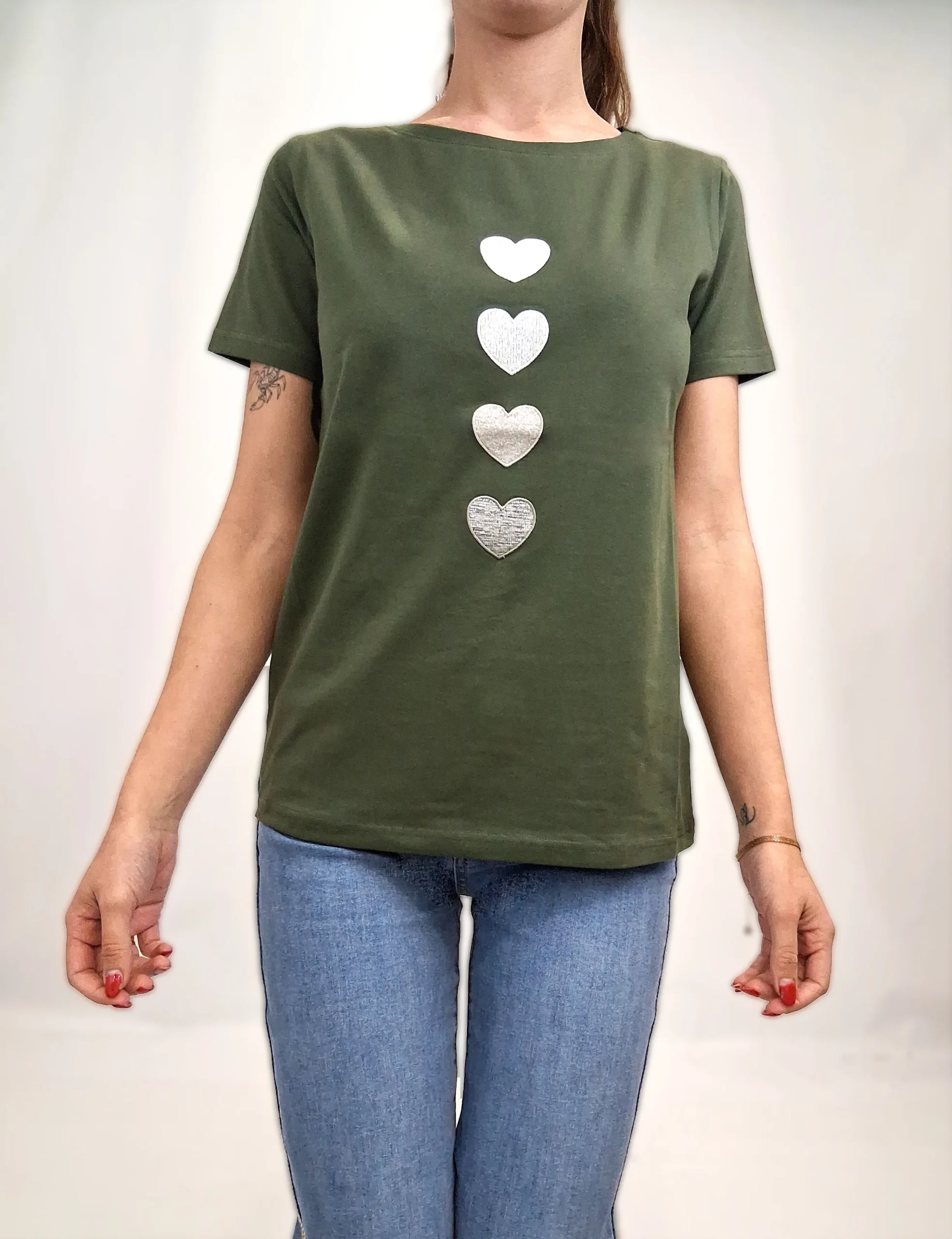 Alternative view of Camiseta Corazones Kaki
