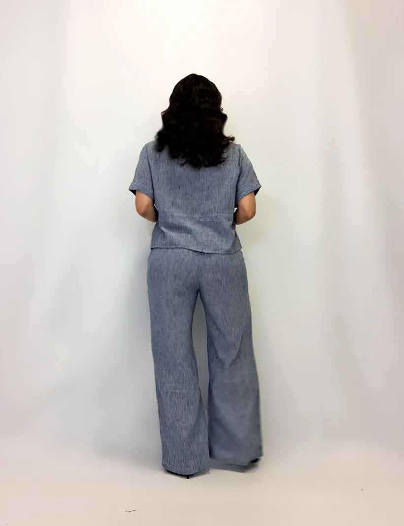 Alternative view of Pantalón Fluido Azul