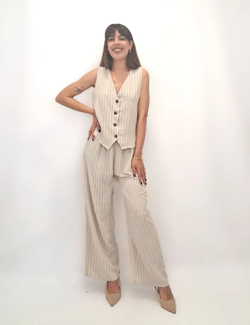 Conjunto Chaleco Rayas