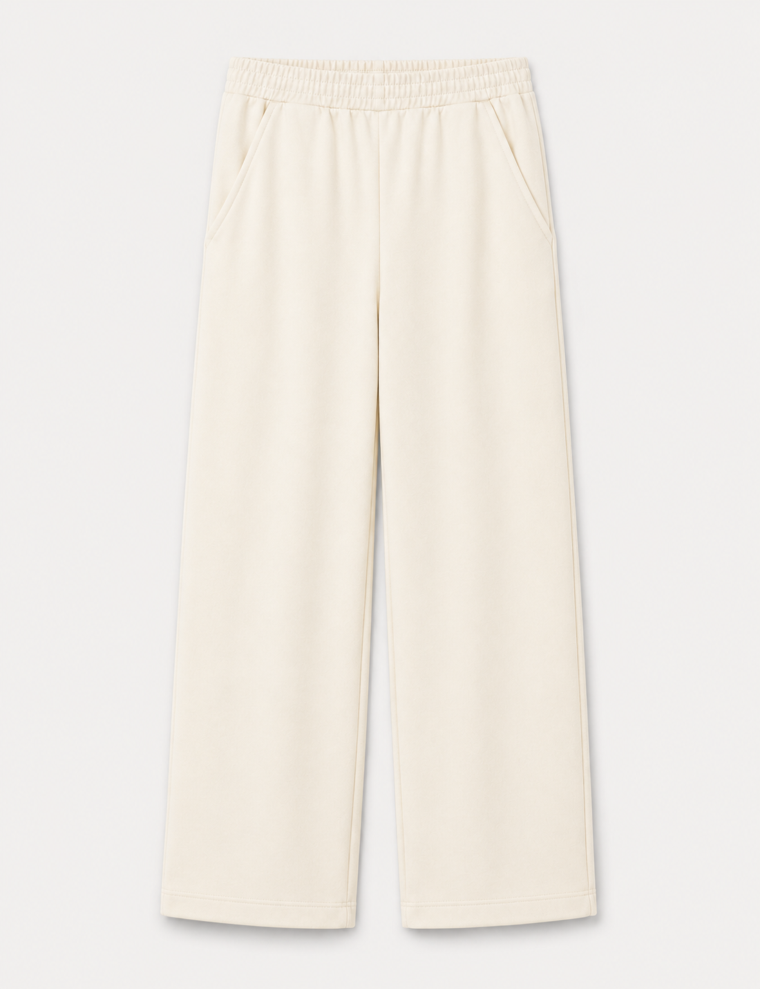 Pantalón Wide-Leg Crema