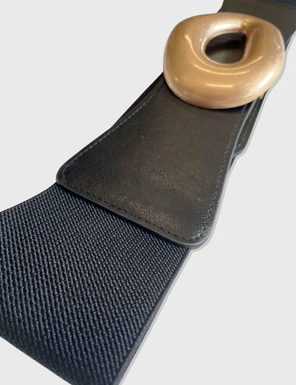 Alternative view of Cinturón Hebilla Elástico Negro