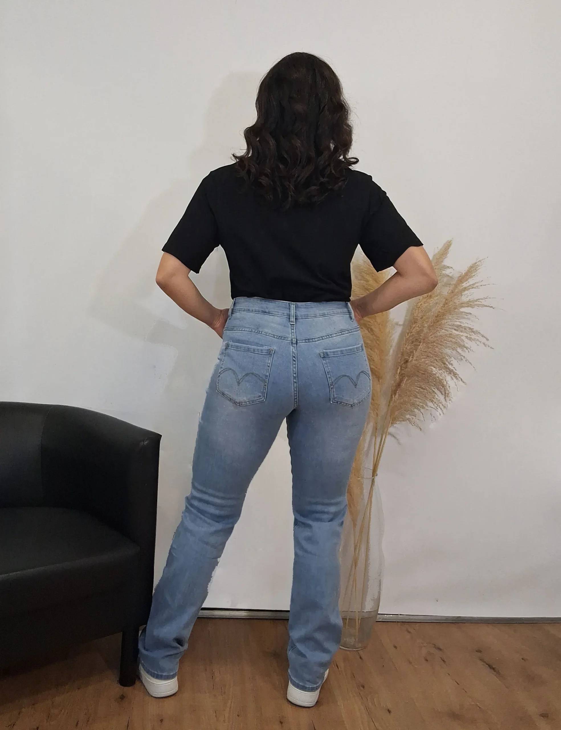 Alternative view of Camiseta Bolsillo Crochet Negro