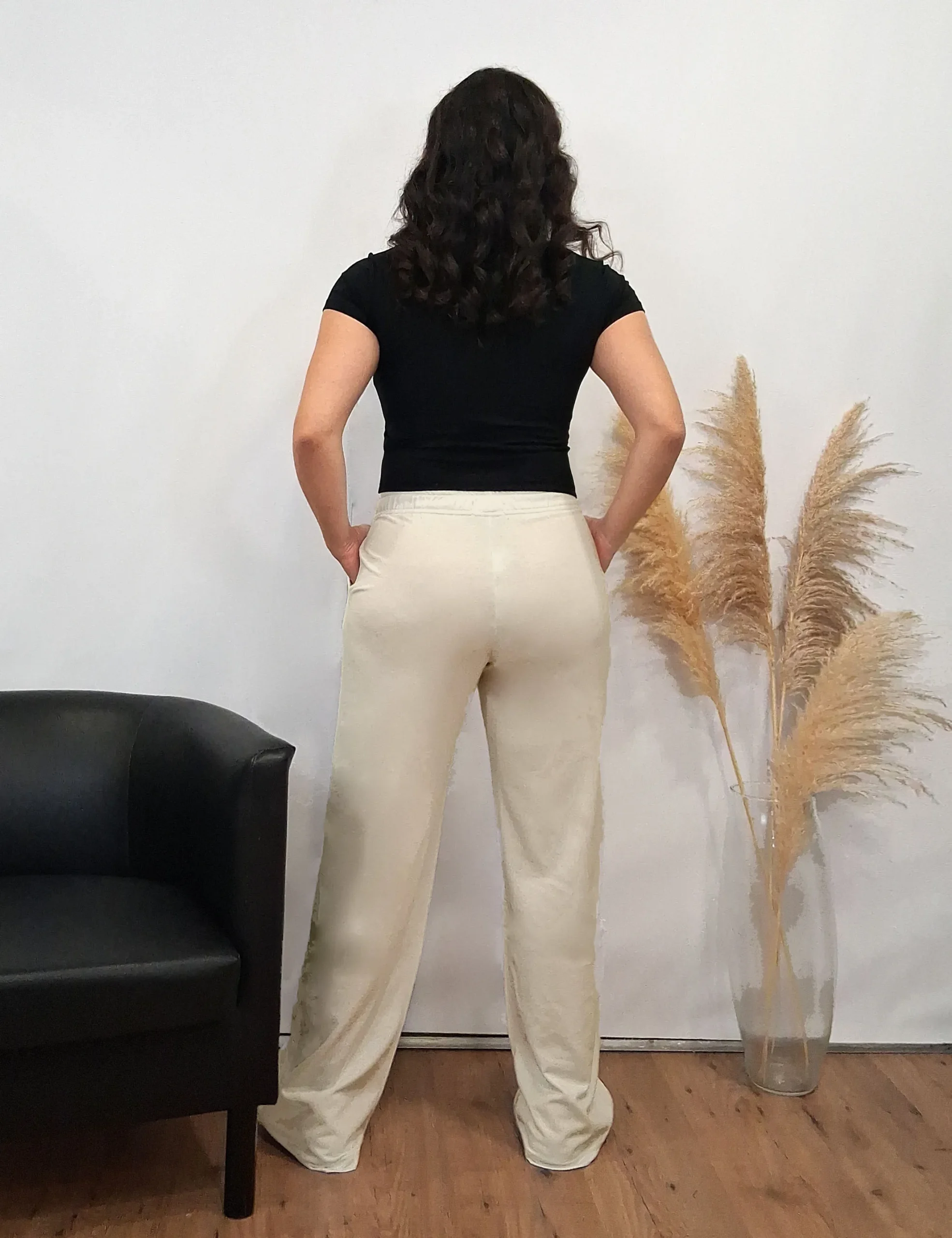 Alternative view of Pantalón Wide-Leg Crema
