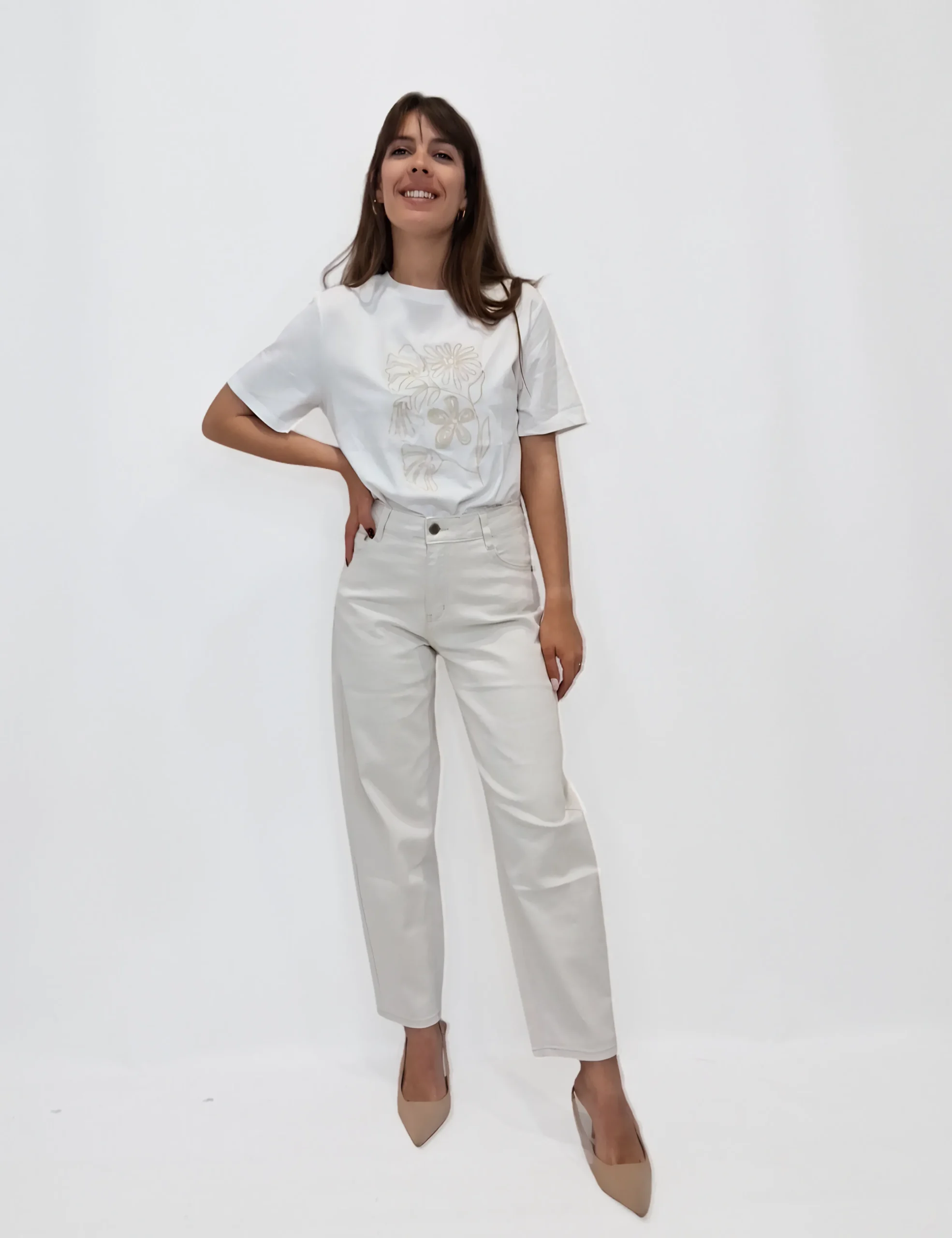 Jeans Globo Denim Crema