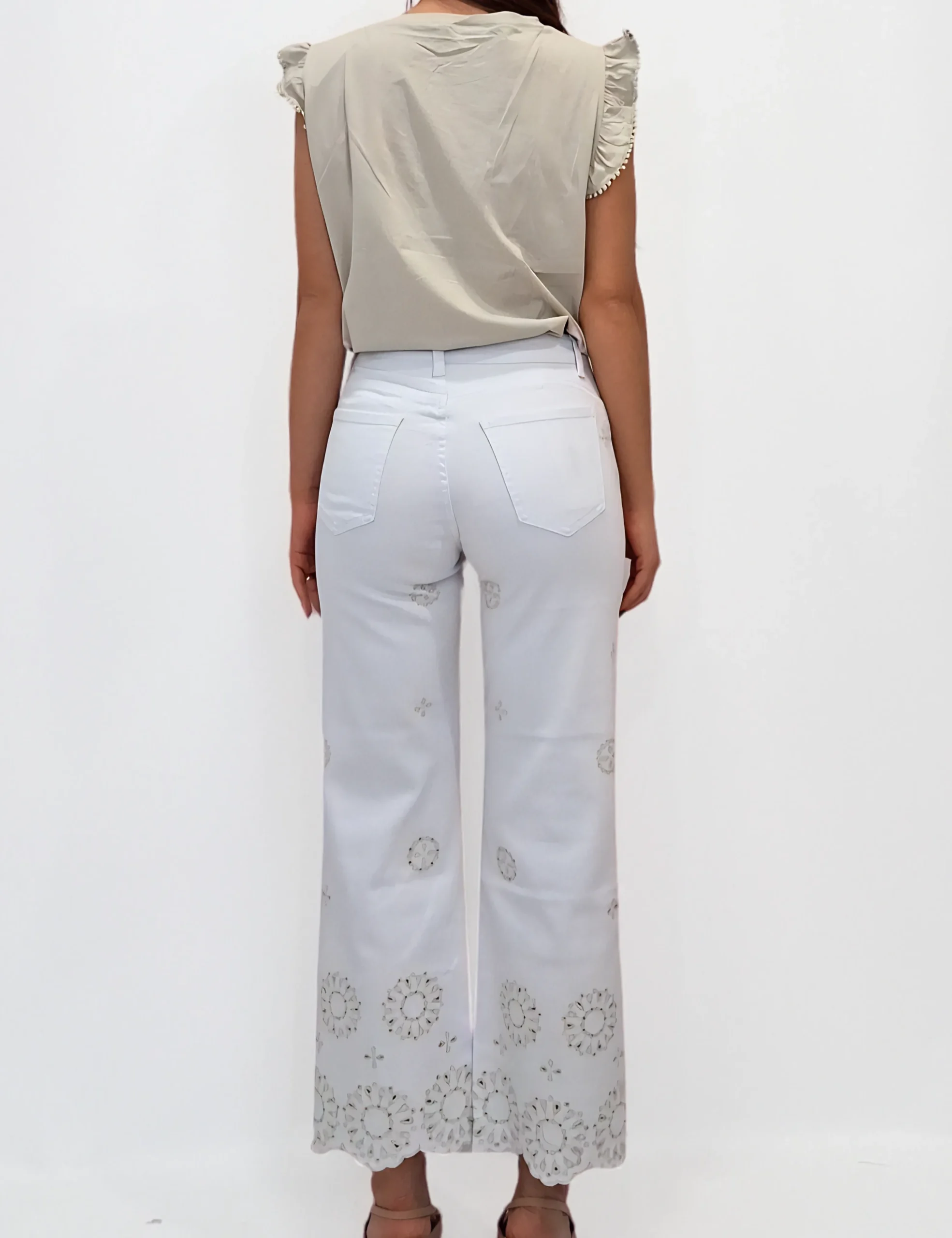 Alternative view of Jeans Push-Up Bordados Blanco