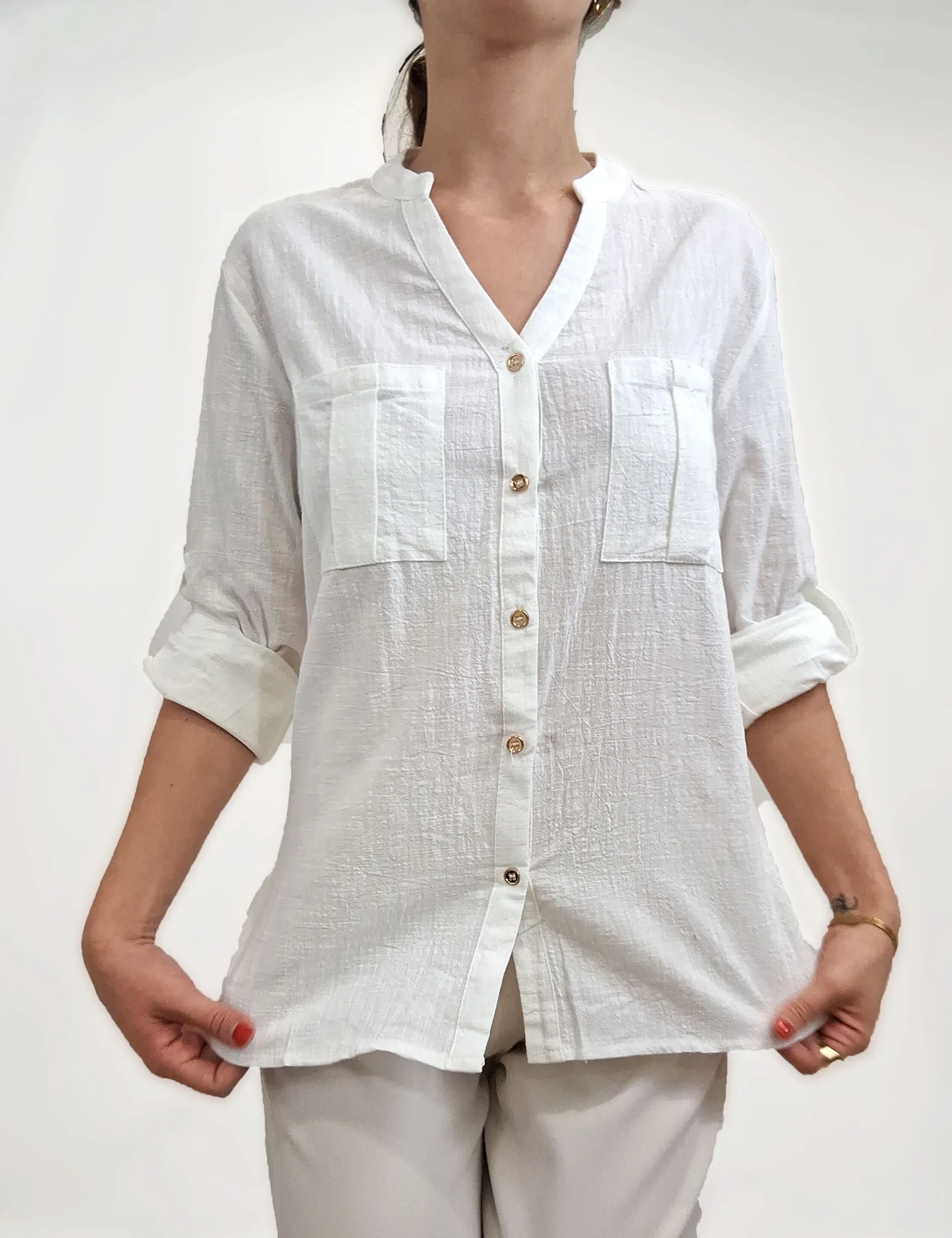 Alternative view of Blusa Bolsillos Blanco