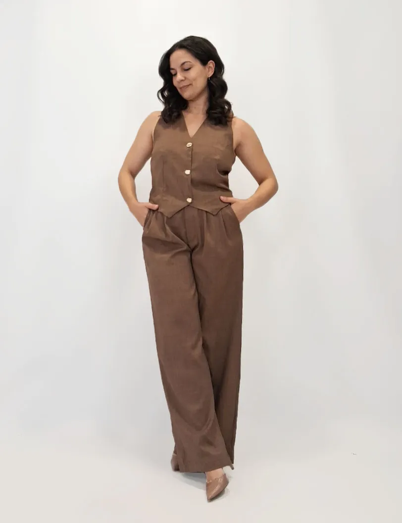 Conjunto Chaleco Marrón